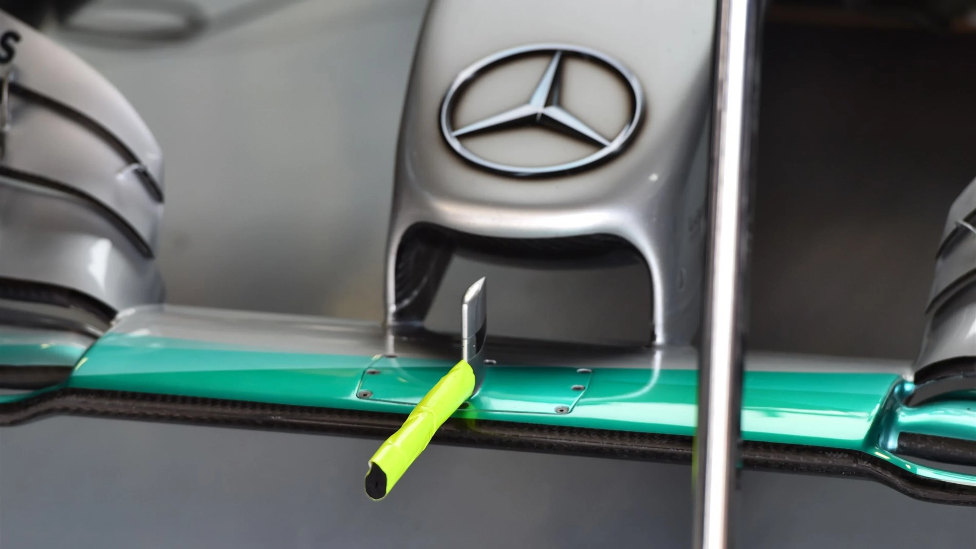 Mercedes AMG F1 W06 sensor on front wing at Formula One World Championship, Rd15, Russian Grand