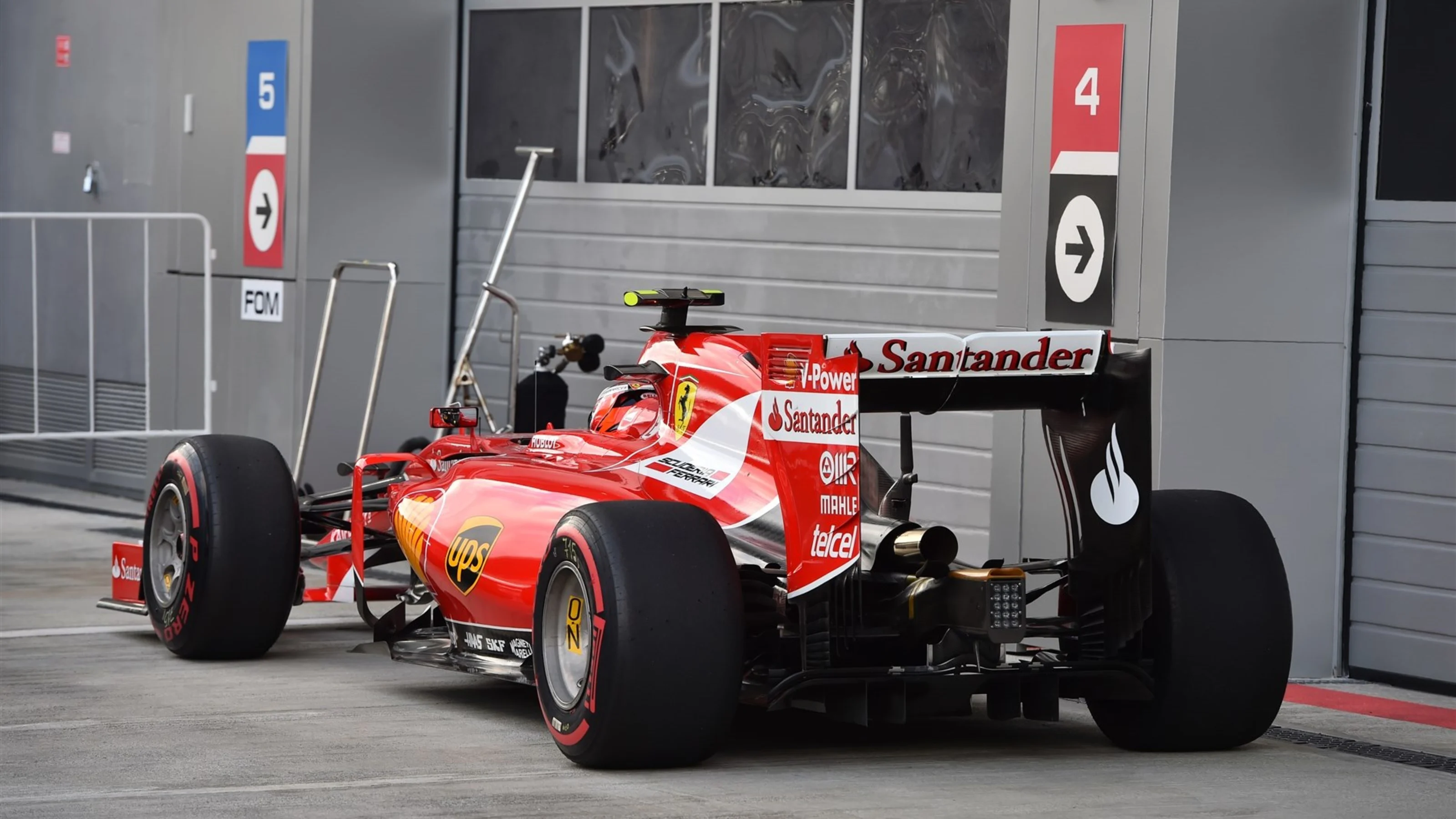 Kimi Raikkonen (FIN) Ferrari SF15-T in parc ferme at Formula One World Championship, Rd15, Russian