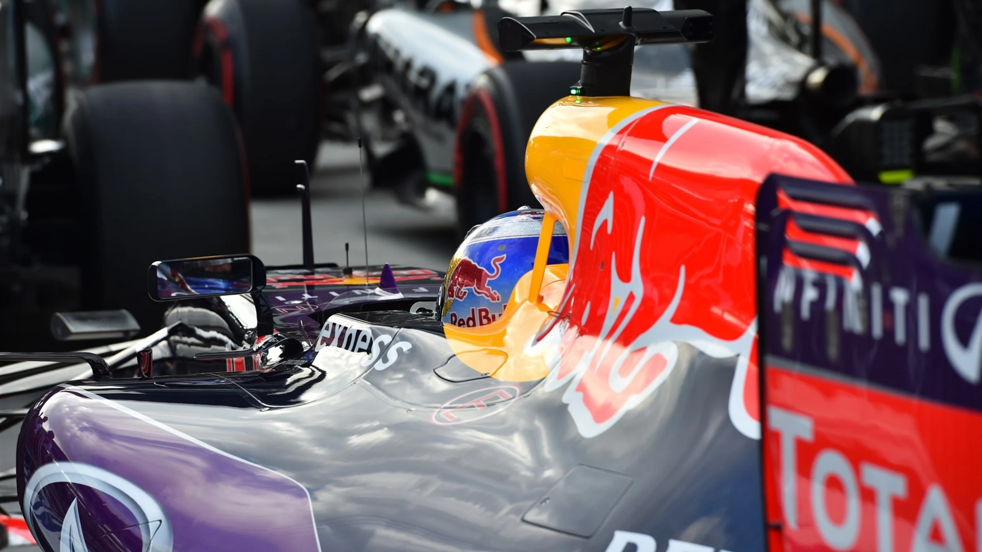 Daniel Ricciardo (AUS) Red Bull Racing RB11 in parc ferme at Formula One World Championship, Rd15,