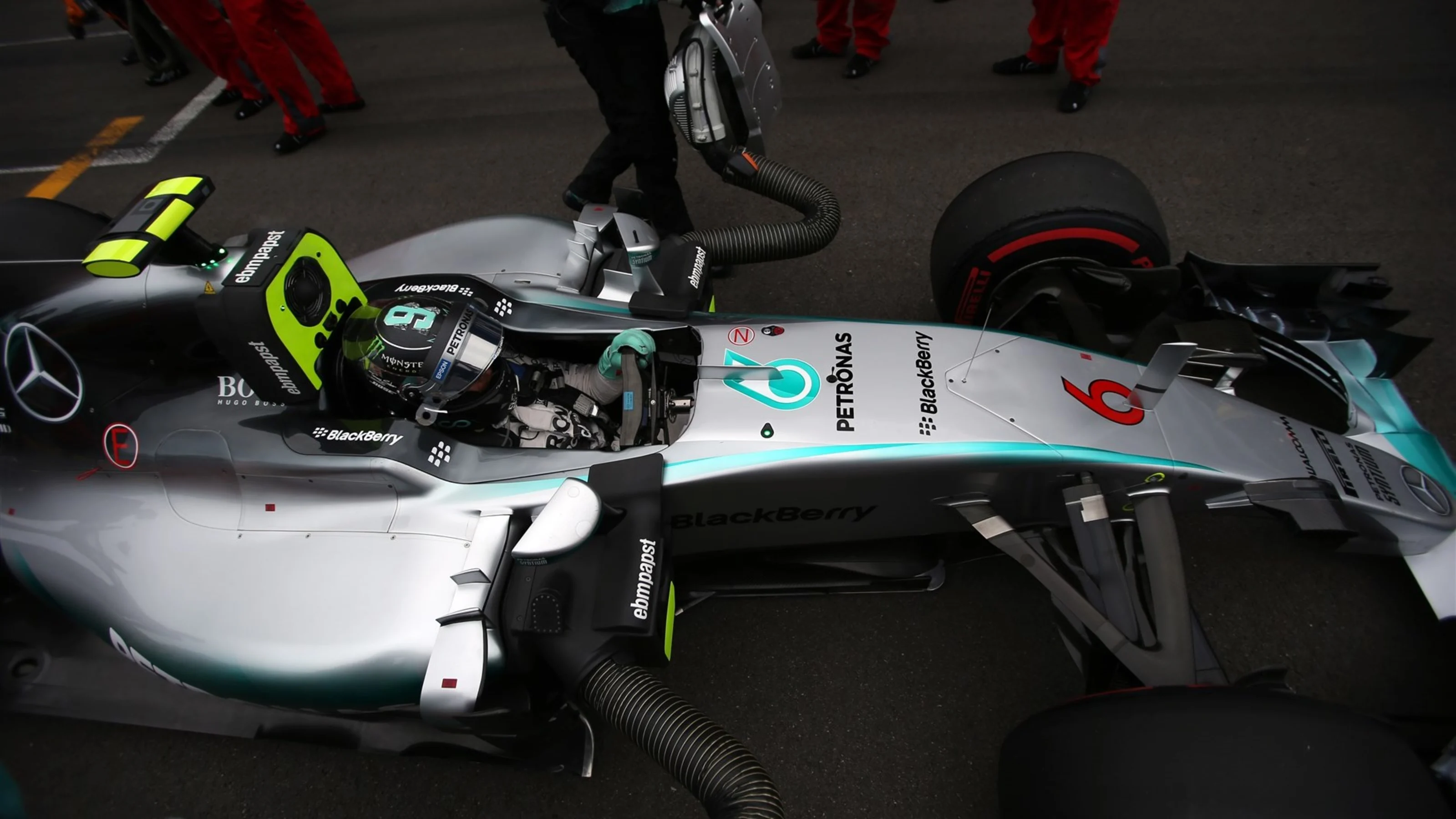 Nico Rosberg (GER) Mercedes AMG F1 W06 on the grid at Formula One World Championship, Rd15, Russian