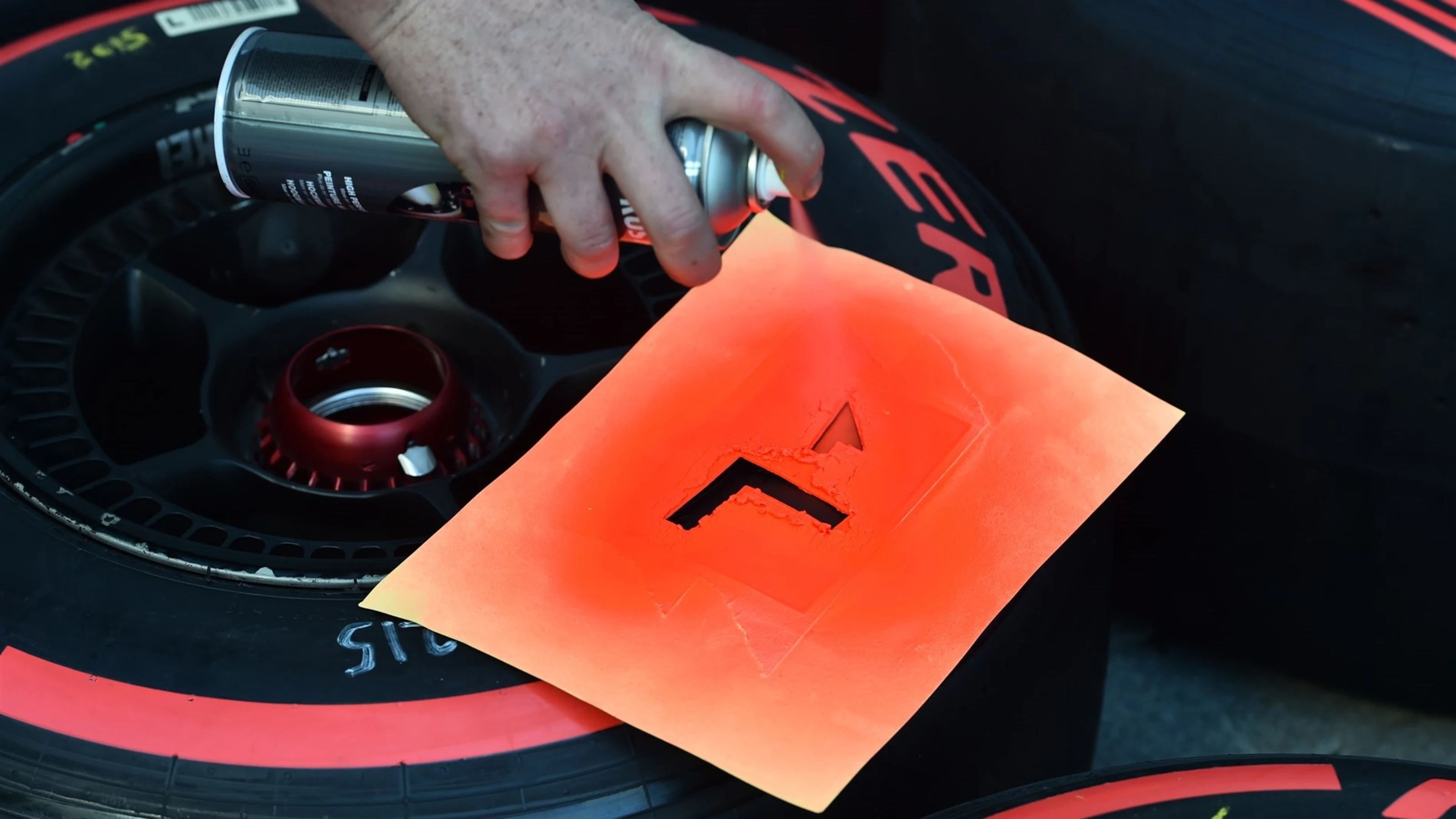 Pirelli tyre marking at Formula One World Championship, Rd15, Russian Grand Prix, Preparations,