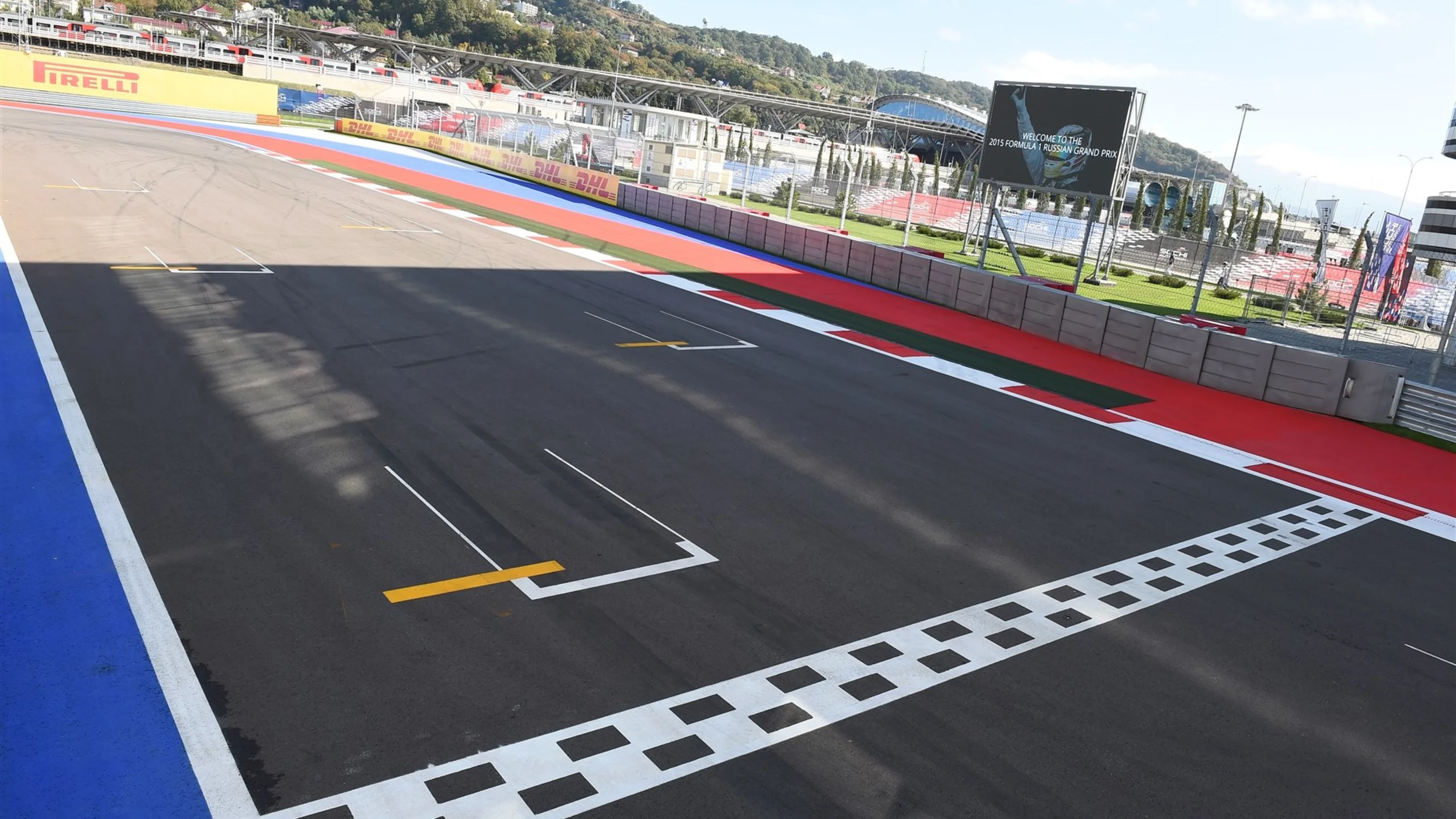 Main straight and finish line at Formula One World Championship, Rd15, Russian Grand Prix,