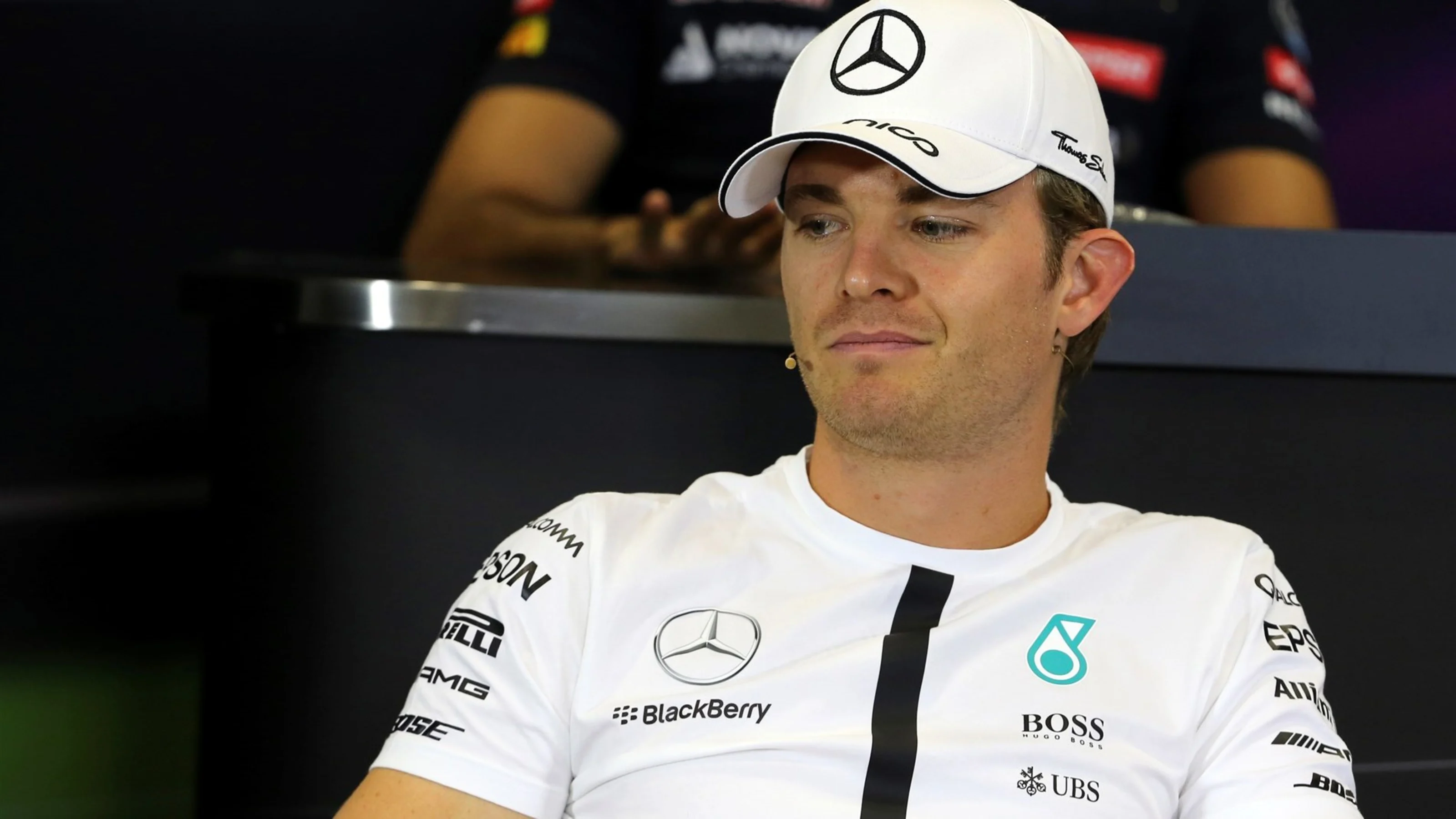 Nico Rosberg (GER) Mercedes AMG F1 in the press conference at Formula One World Championship, Rd15,
