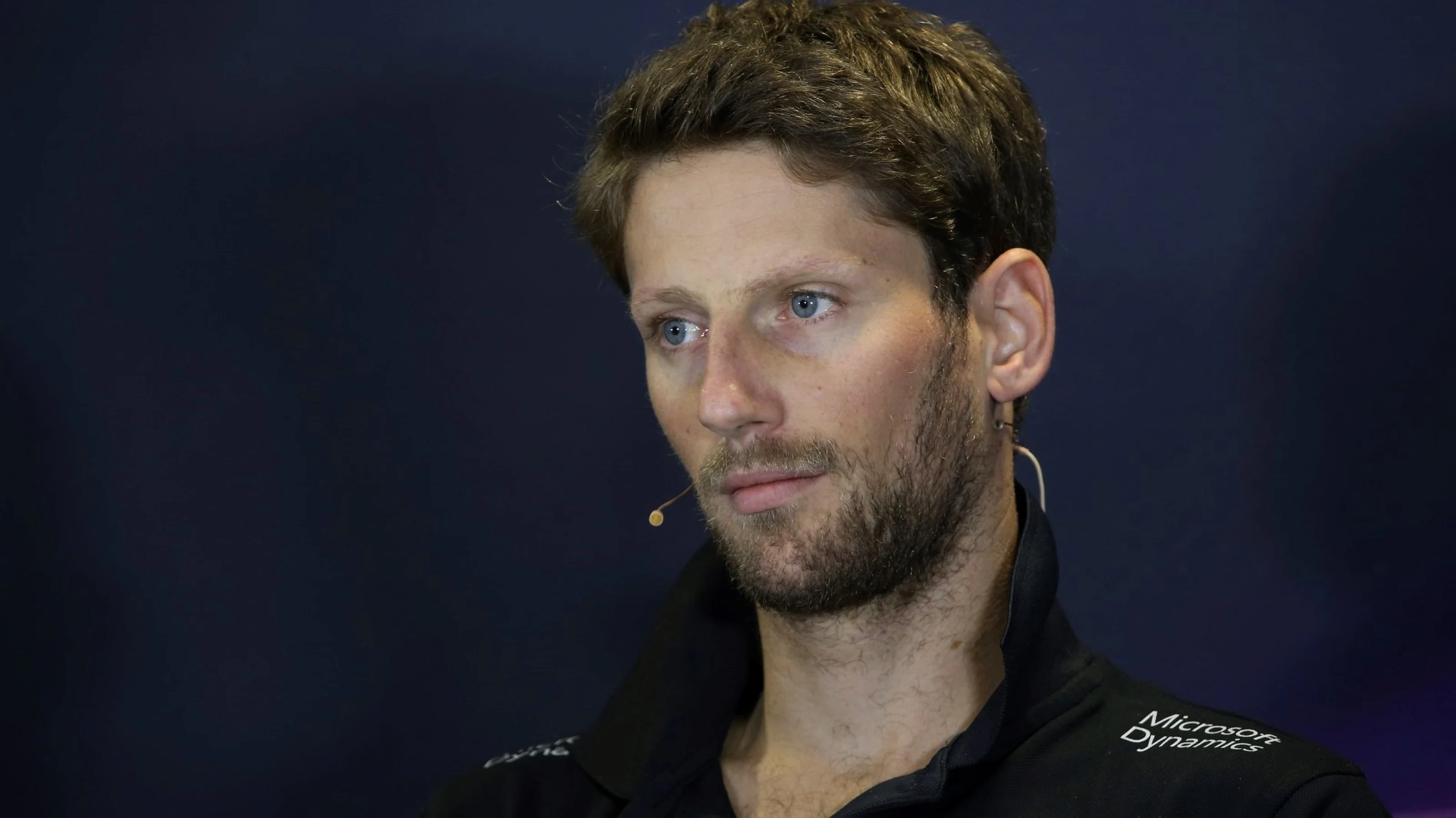 Romain Grosjean (FRA) Lotus in the press conference at Formula One World Championship, Rd15,
