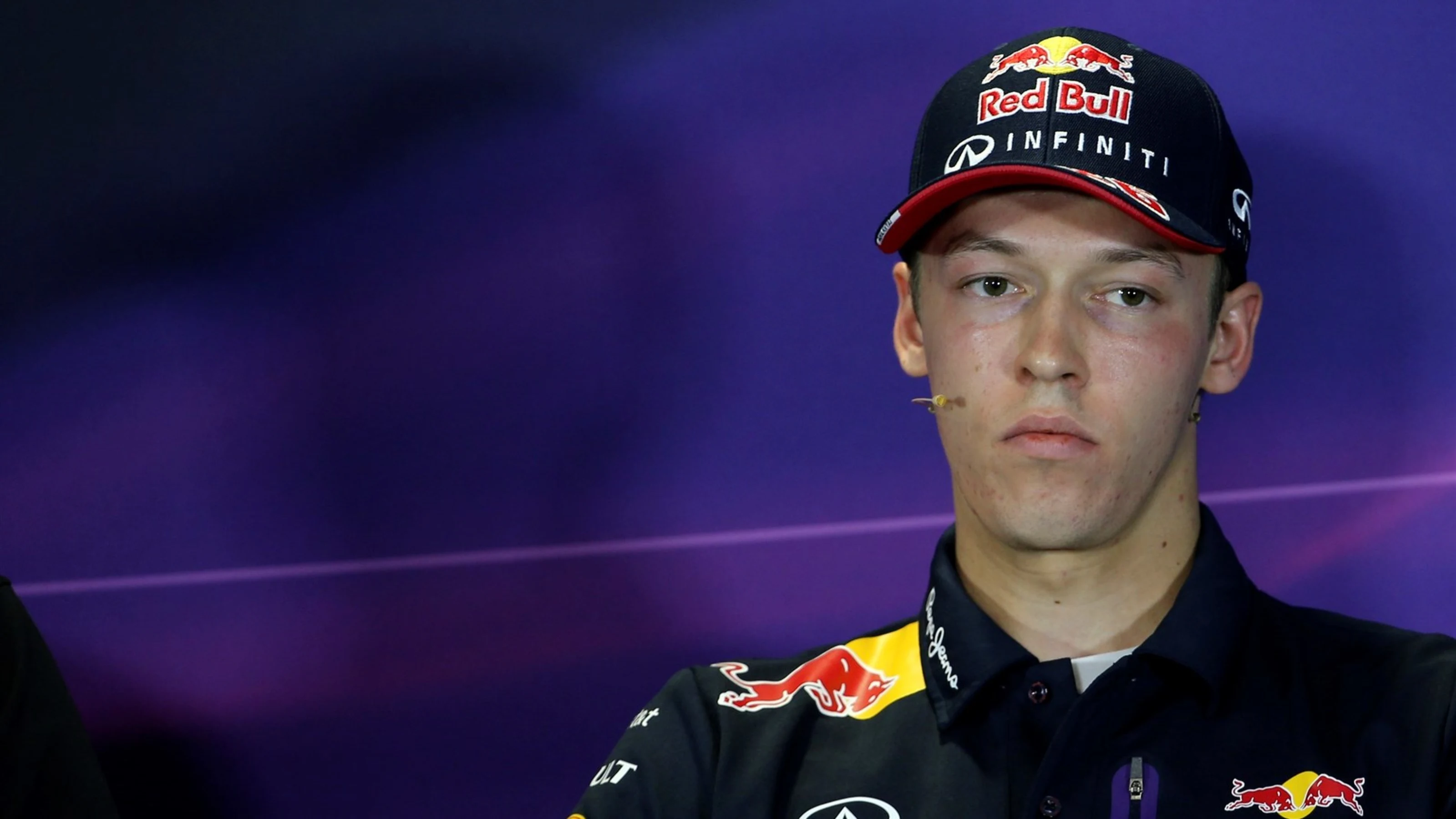 Daniil Kvyat (RUS) Red Bull Racing in the press conference at Formula One World Championship, Rd15,