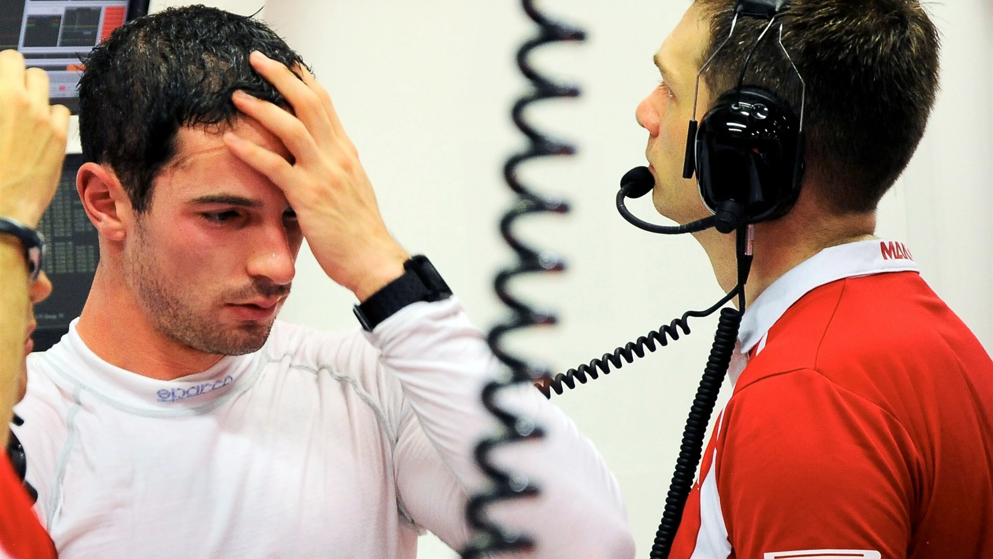 Alexander Rossi (ITA) Manor GP  following his crash in FP1 at Formula One World Championship, Rd13,