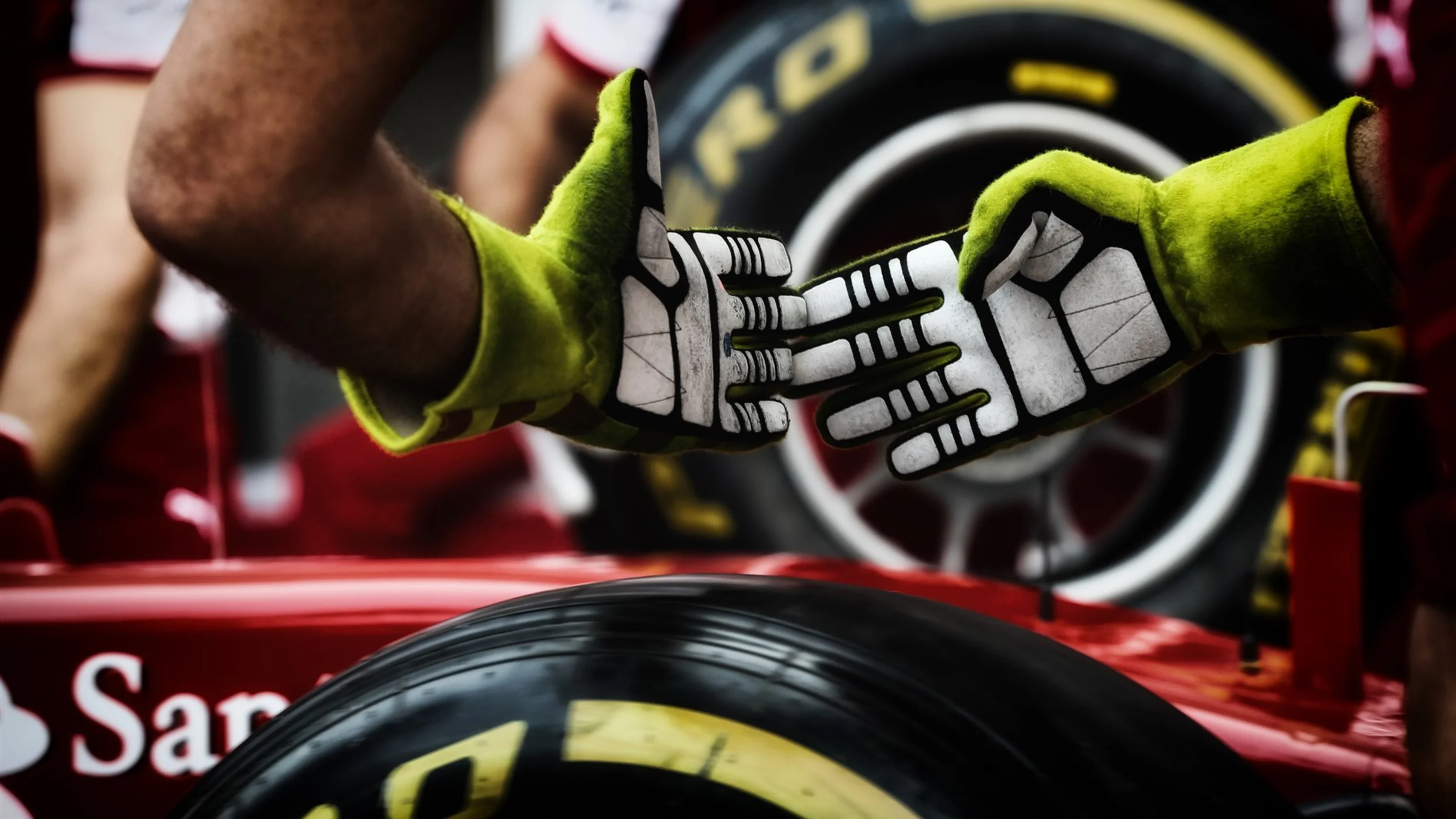 Ferrari pit stop practice at Formula One World Championship, Rd13, Singapore Grand Prix,
