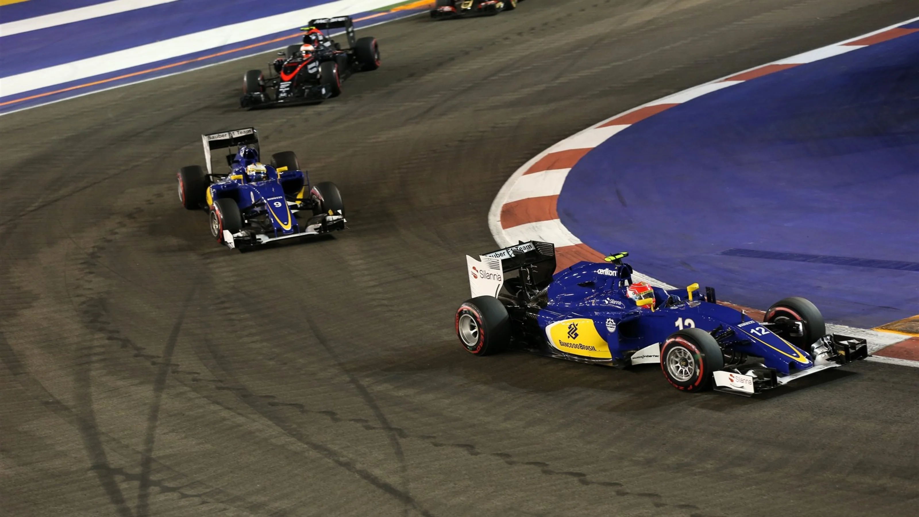 Felipe Nasr (BRA) Sauber C34 at the start of the race at Formula One World Championship, Rd13,