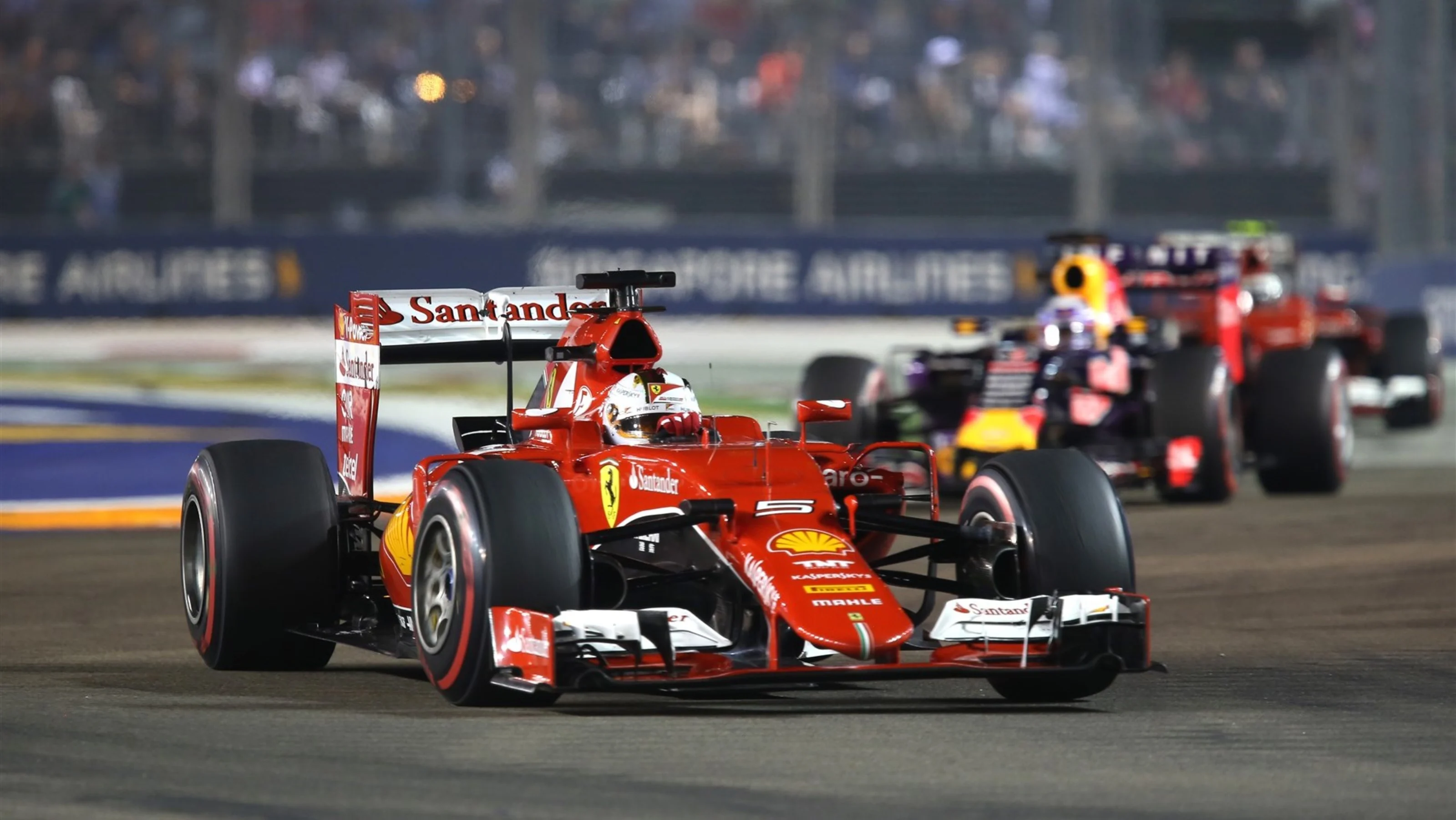 Sebastian Vettel (GER) Ferrari SF15-T at Formula One World Championship, Rd13, Singapore Grand