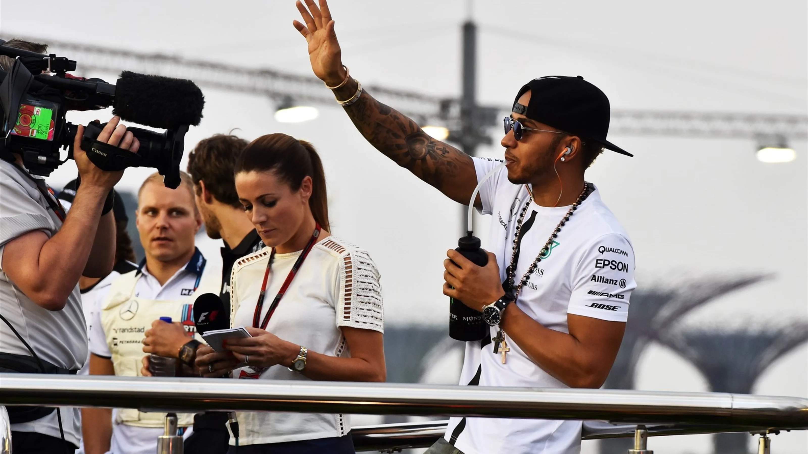 Lewis Hamilton (GBR) Mercedes AMG F1 on the drivers parade at Formula One World Championship, Rd13,