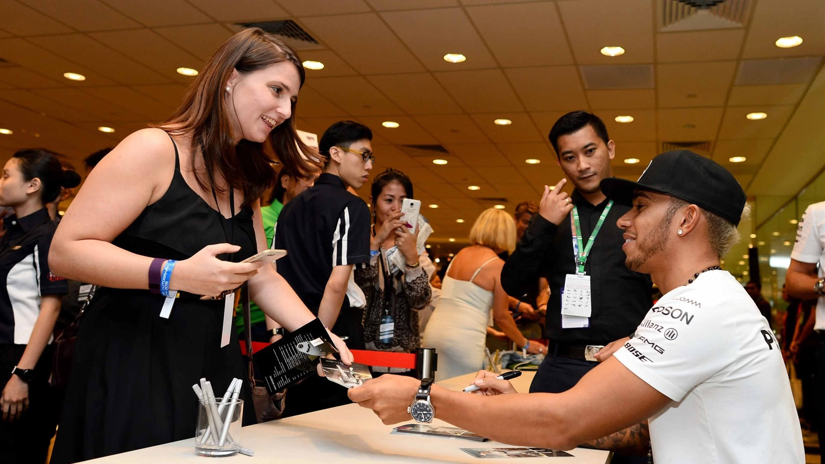 Lewis Hamilton (GBR) Mercedes AMG F1 at the autograph session at Formula One World Championship,