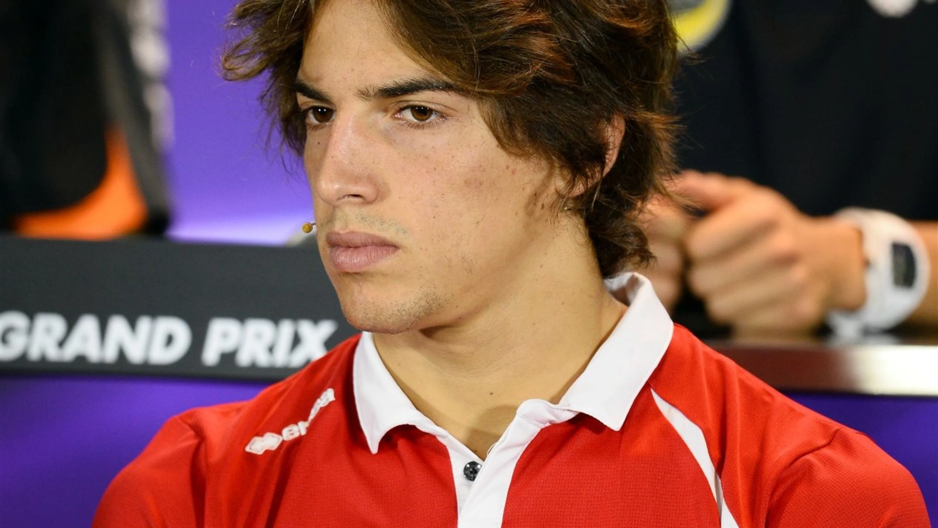 Roberto Merhi (ESP) Manor GP during the press conference at Formula One World Championship, Rd13,