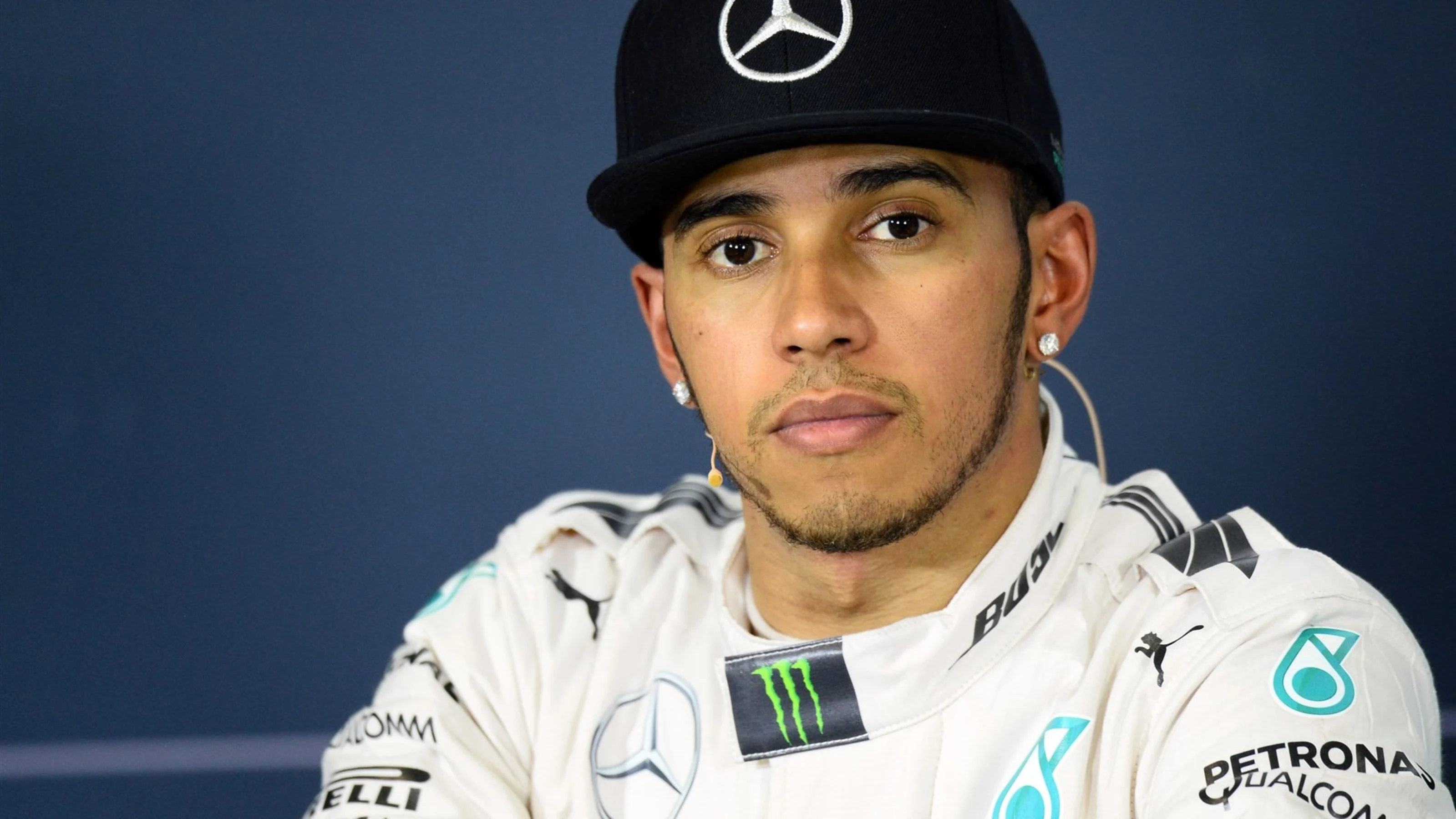 Lewis Hamilton (GBR) Mercedes AMG F1 at the Qualifying Press Conference at Formula One World