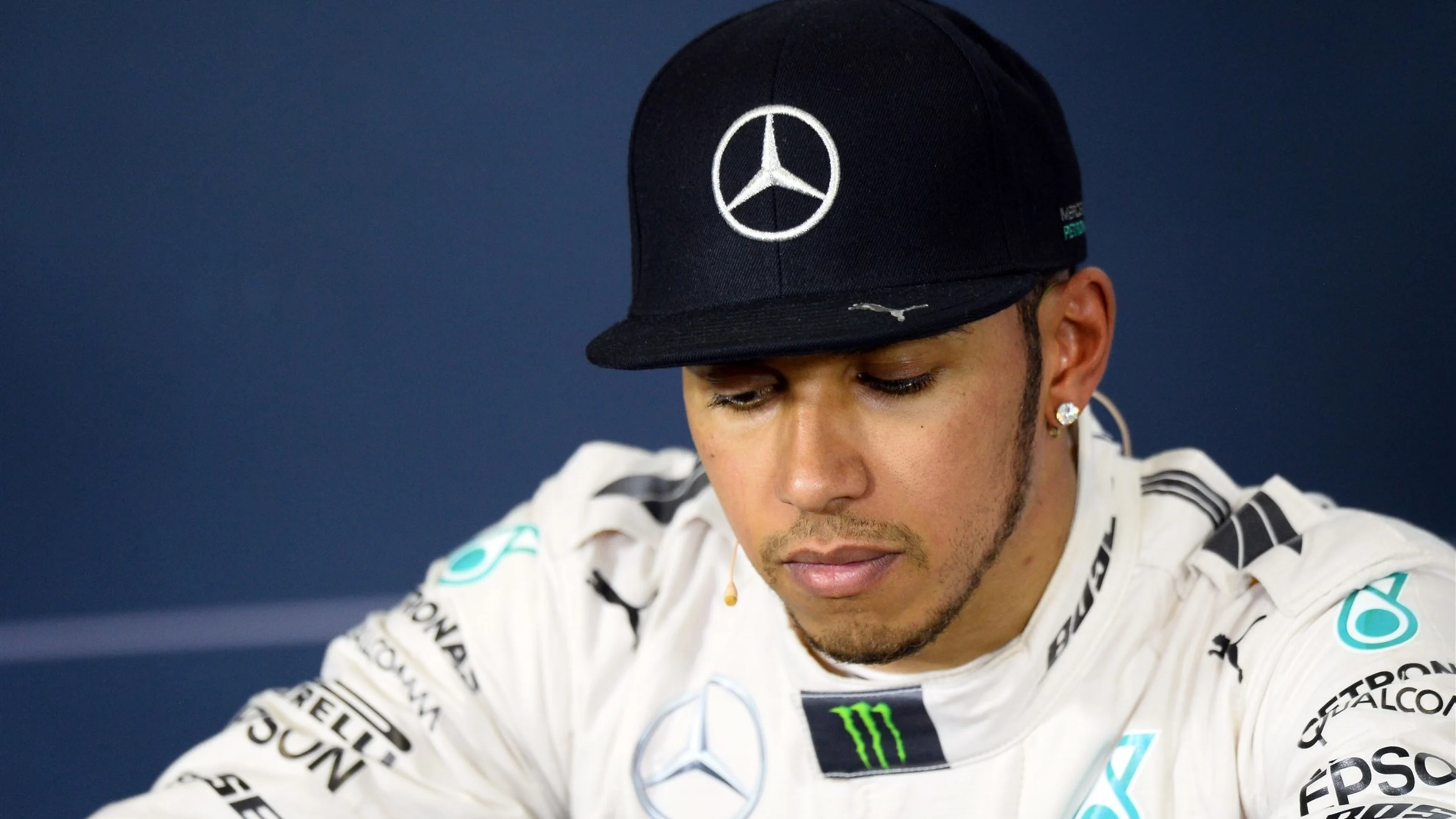 Lewis Hamilton (GBR) Mercedes AMG F1 at the Qualifying Press Conference at Formula One World