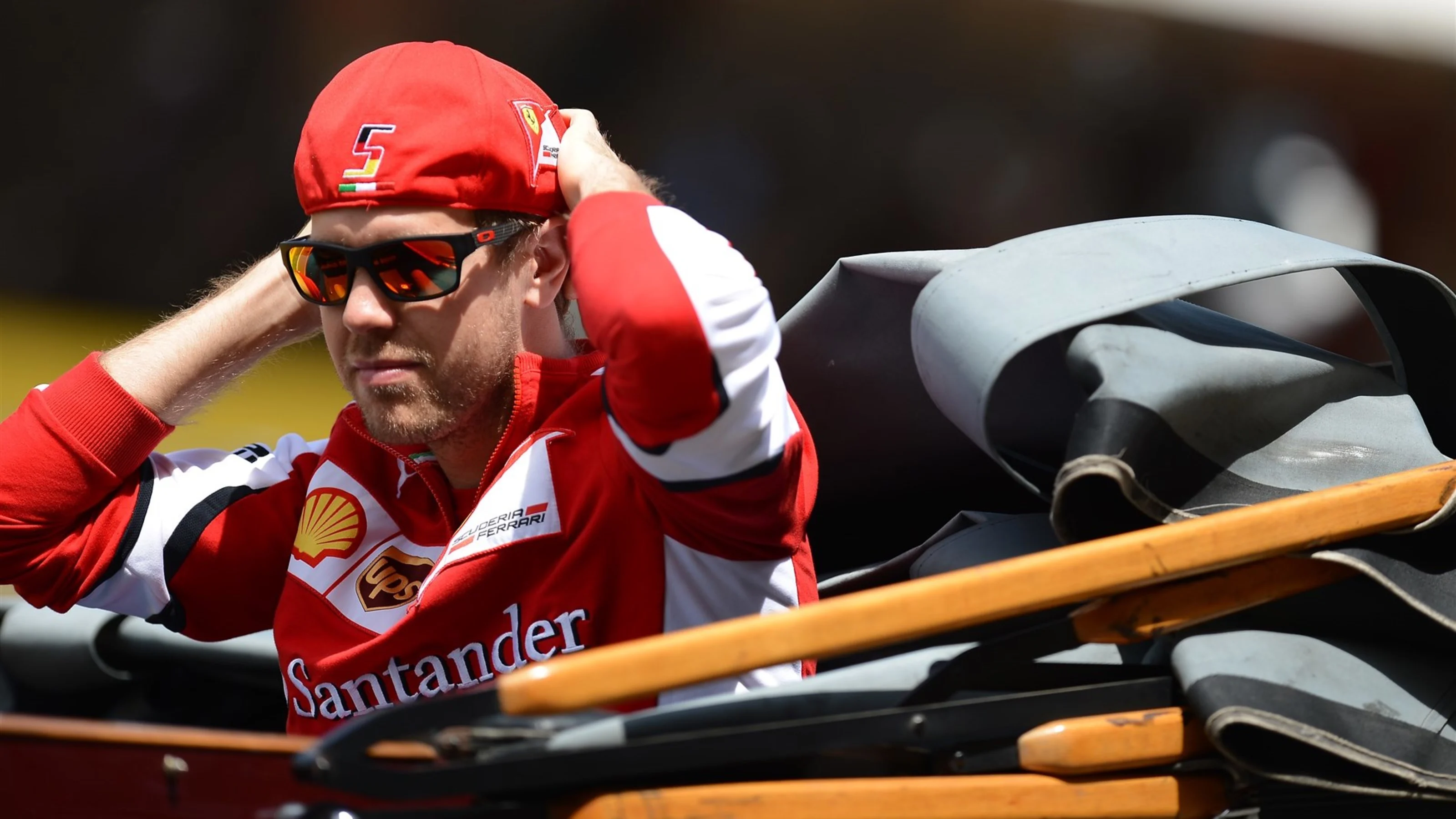 Sebastian Vettel (GER) Ferrari on the drivers parade at Formula One World Championship, Rd5,