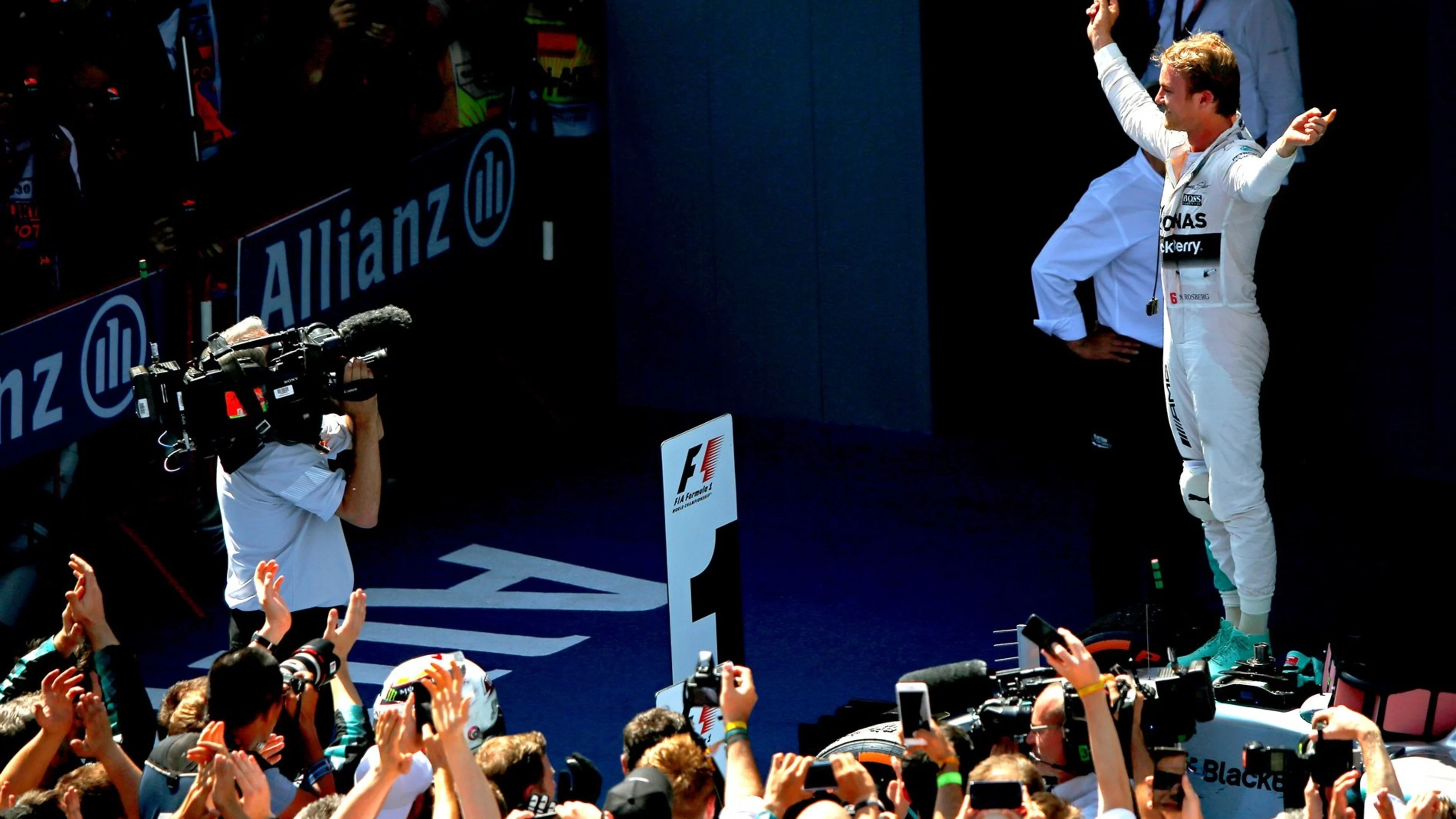 Nico Rosberg (GER) Mercedes AMG F1 celebrates in parc ferme at Formula One World Championship, Rd5,