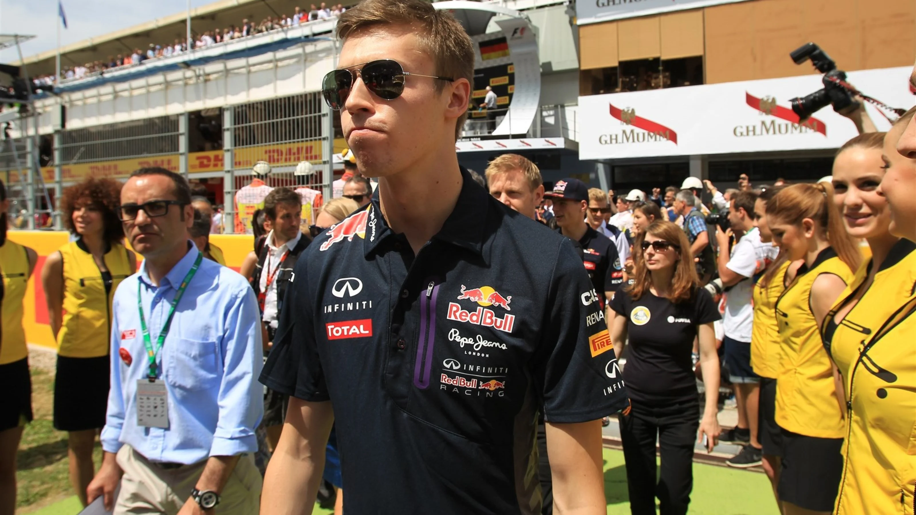 Daniil Kyvat (RUS) Red Bull Racing on the drivers parade at Formula One World Championship, Rd5,