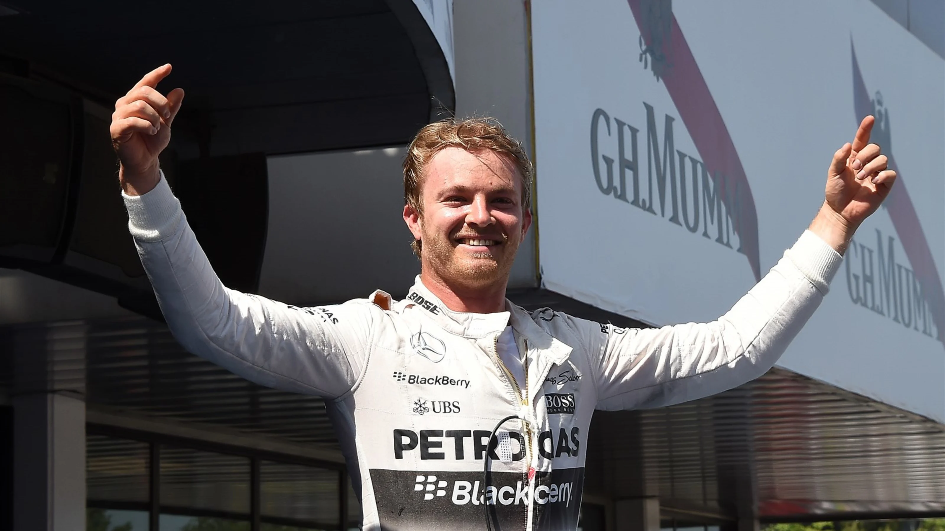 Race winner Nico Rosberg (GER) Mercedes AMG F1 celebrates in parc ferme at Formula One World