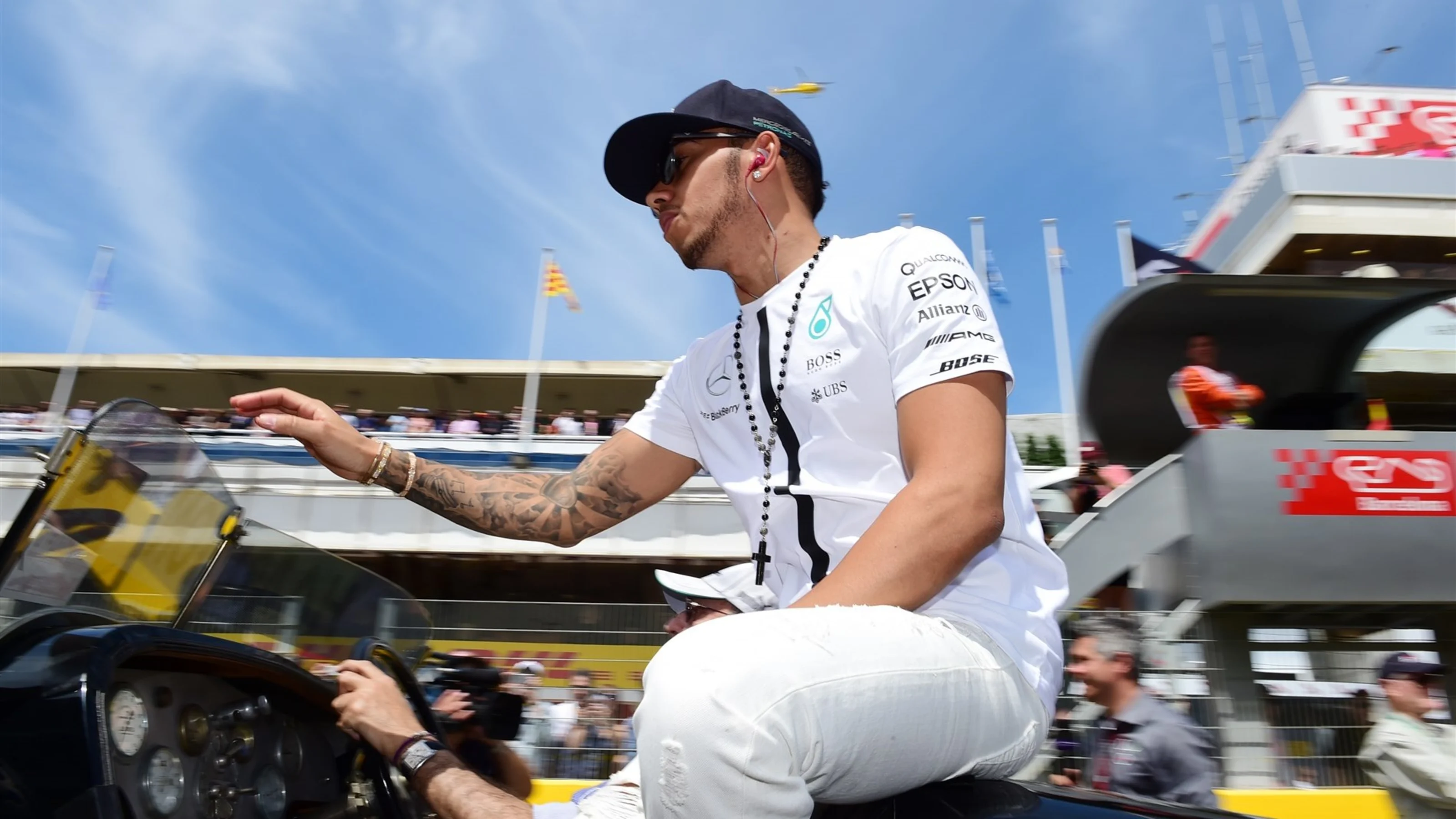 Lewis Hamilton (GBR) Mercedes AMG F1 at the drivers parade at Formula One World Championship, Rd5,