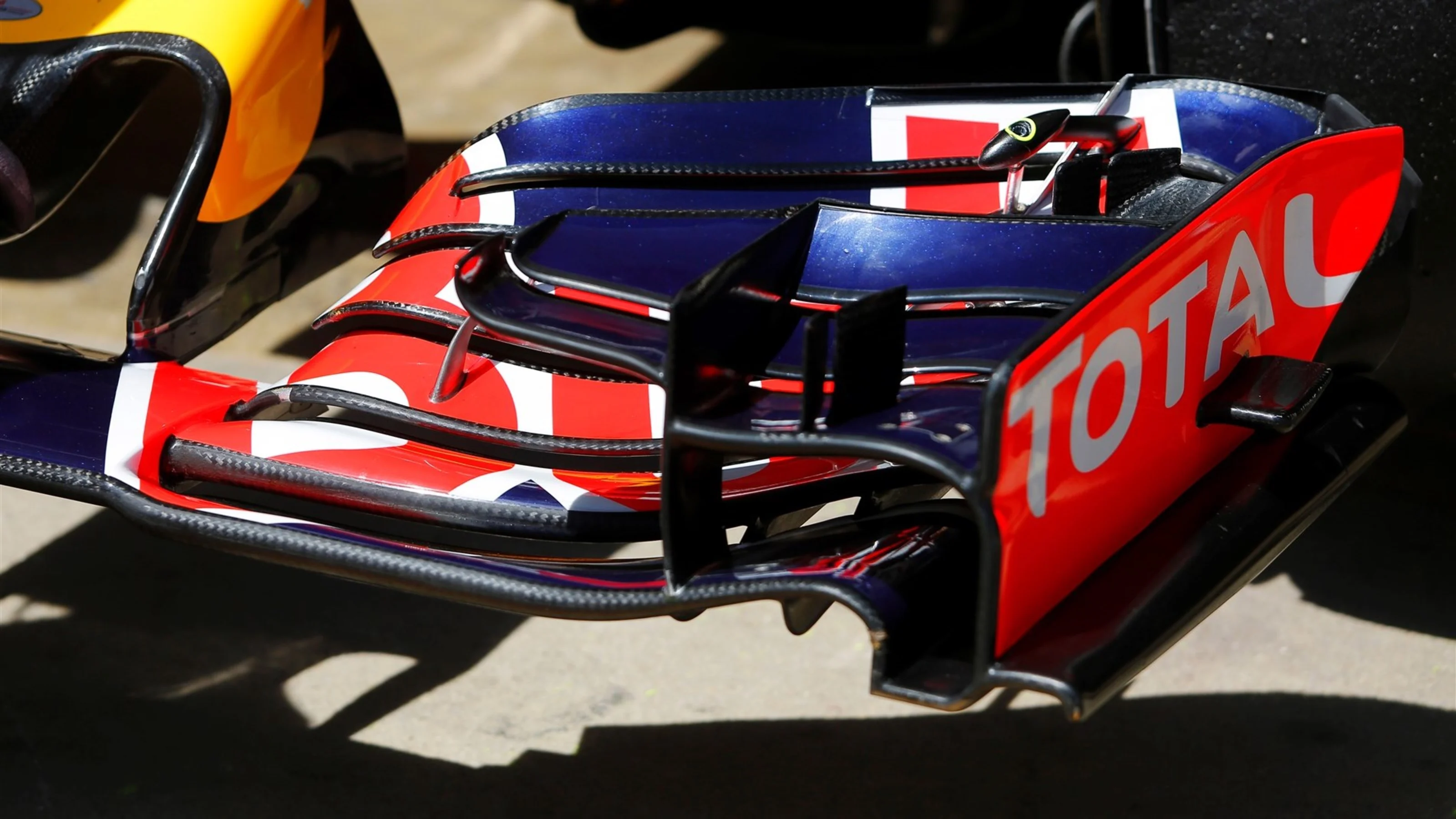 Red Bull Racing RB11 front wing detail at Formula One Testing, Day One, Barcelona, Spain, 12 May