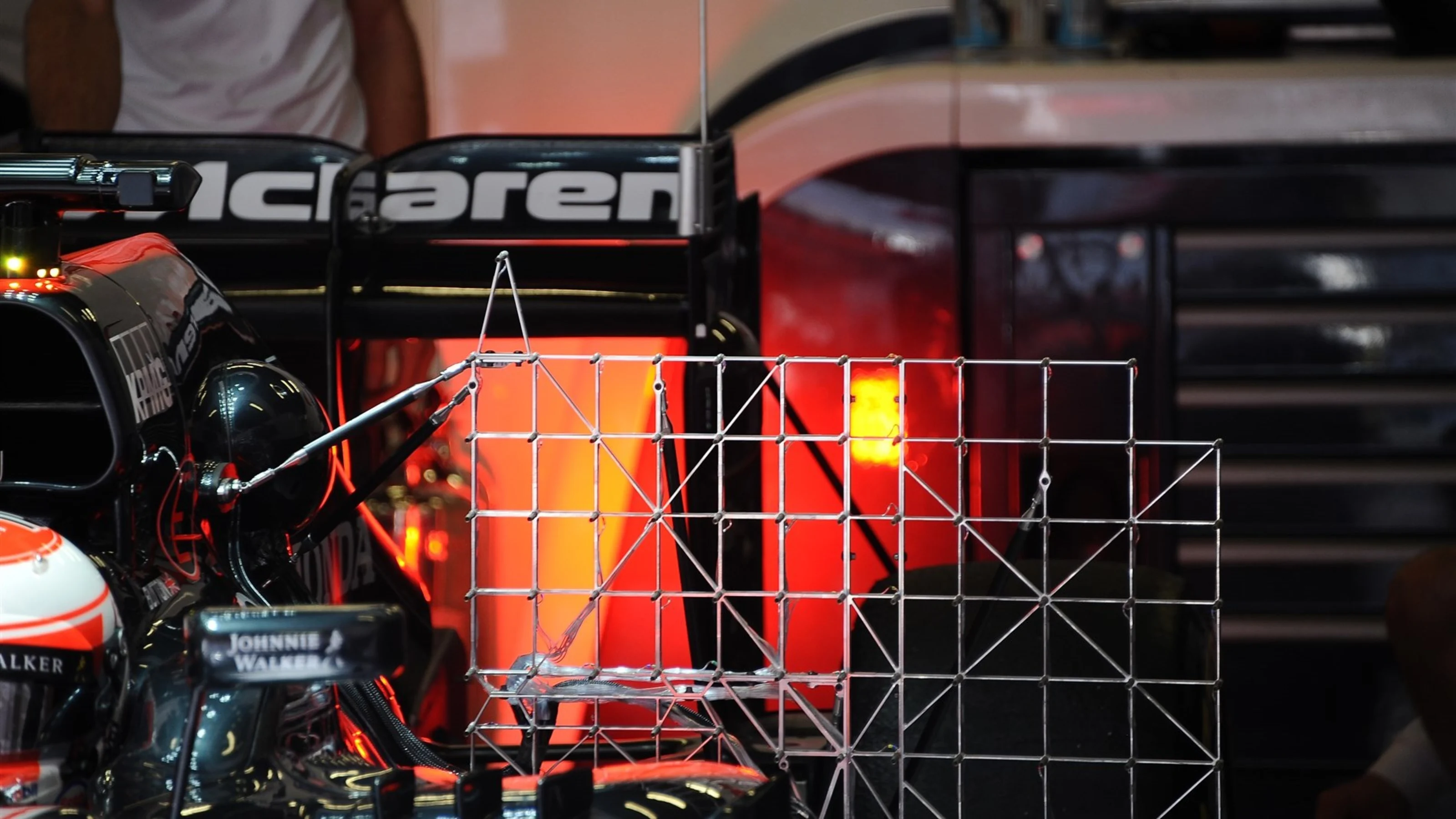 Jenson Button (GBR) McLaren MP4-30 aero sensor at Formula One Testing, Day Two, Barcelona, Spain,