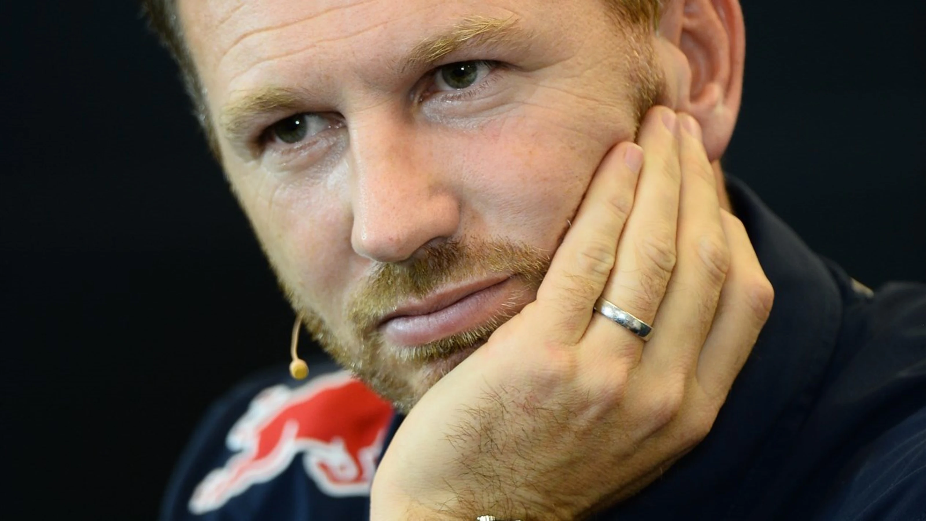 Christian Horner (GBR) Red Bull Racing Team Principal in the press conference at Formula One World