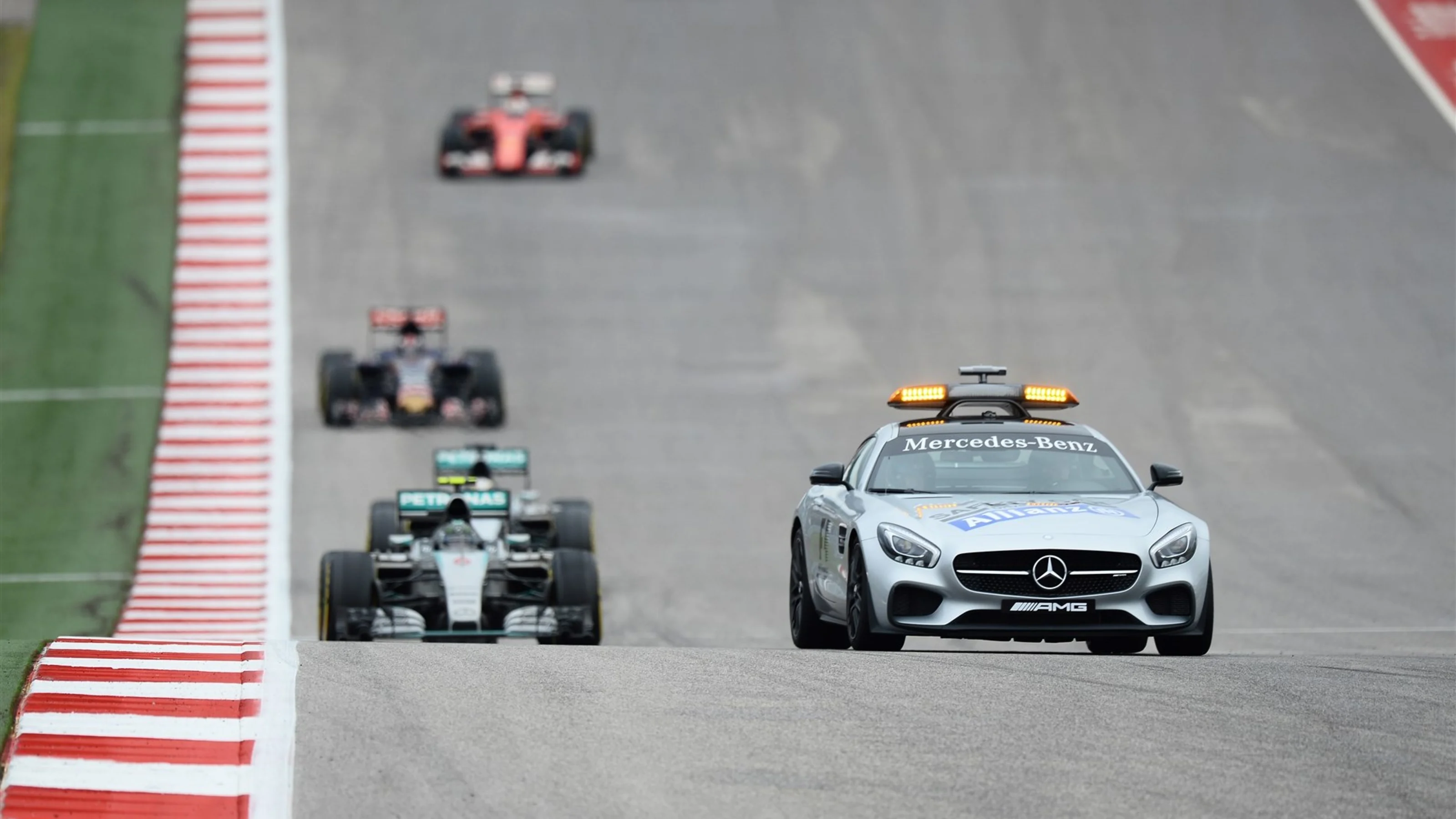 Safety car leads out the field at Formula One World Championship, Rd16, United States Grand Prix,