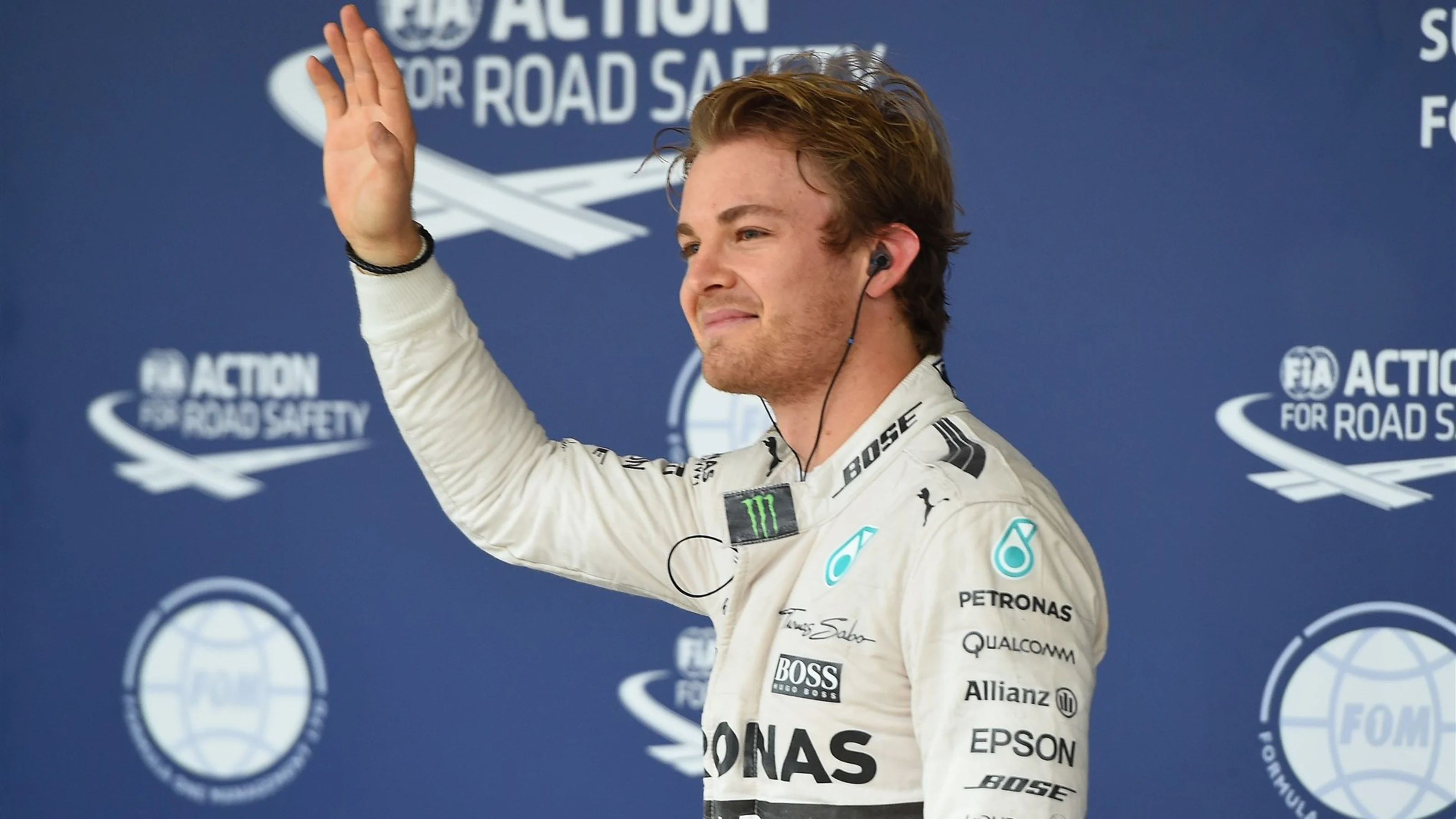 Pole sitter Nico Rosberg (GER) Mercedes AMG F1 celebrates in parc ferme at Formula One World