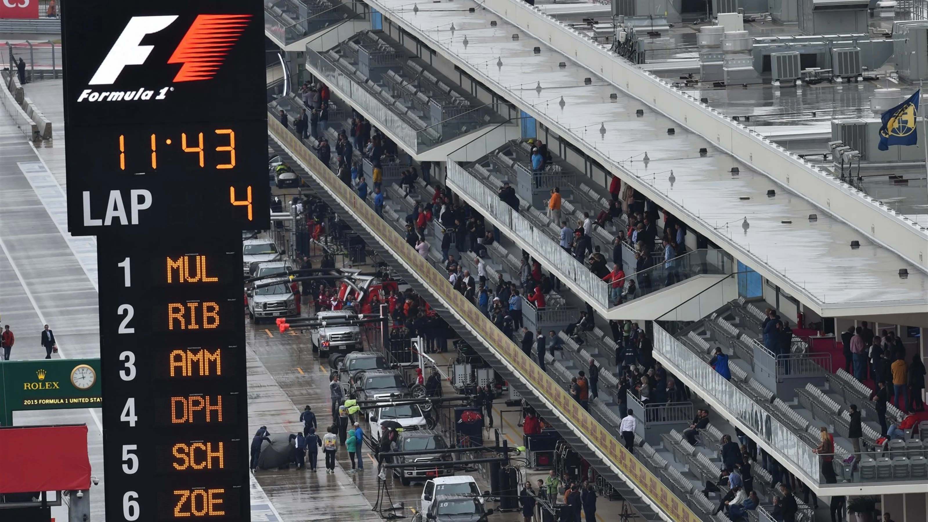 Pit lane at Formula One World Championship, Rd16, United States Grand Prix, Race, Austin, Texas,