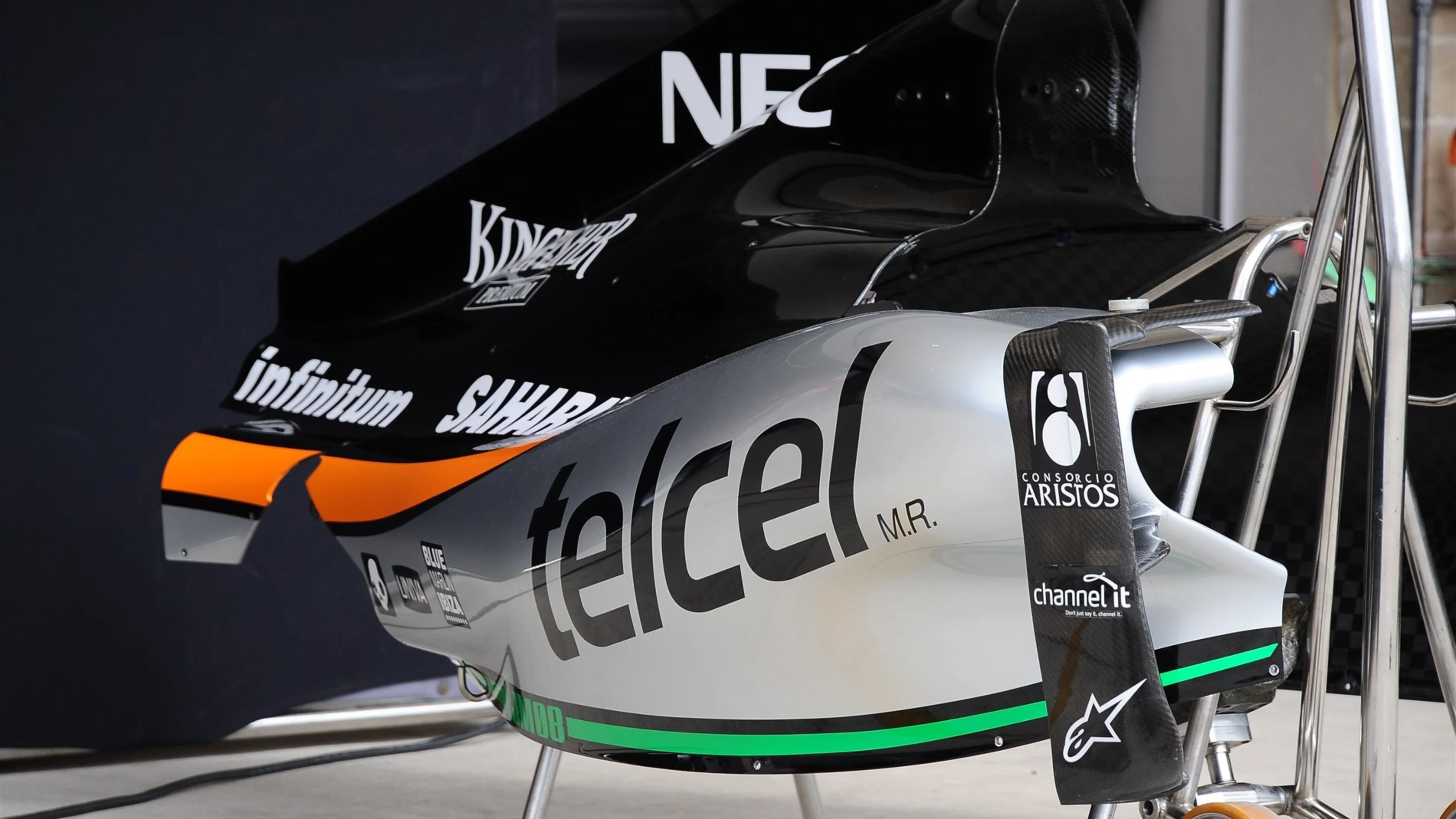 Force India VJM08 bodywork and aero detail at Formula One World Championship, Rd16, United States
