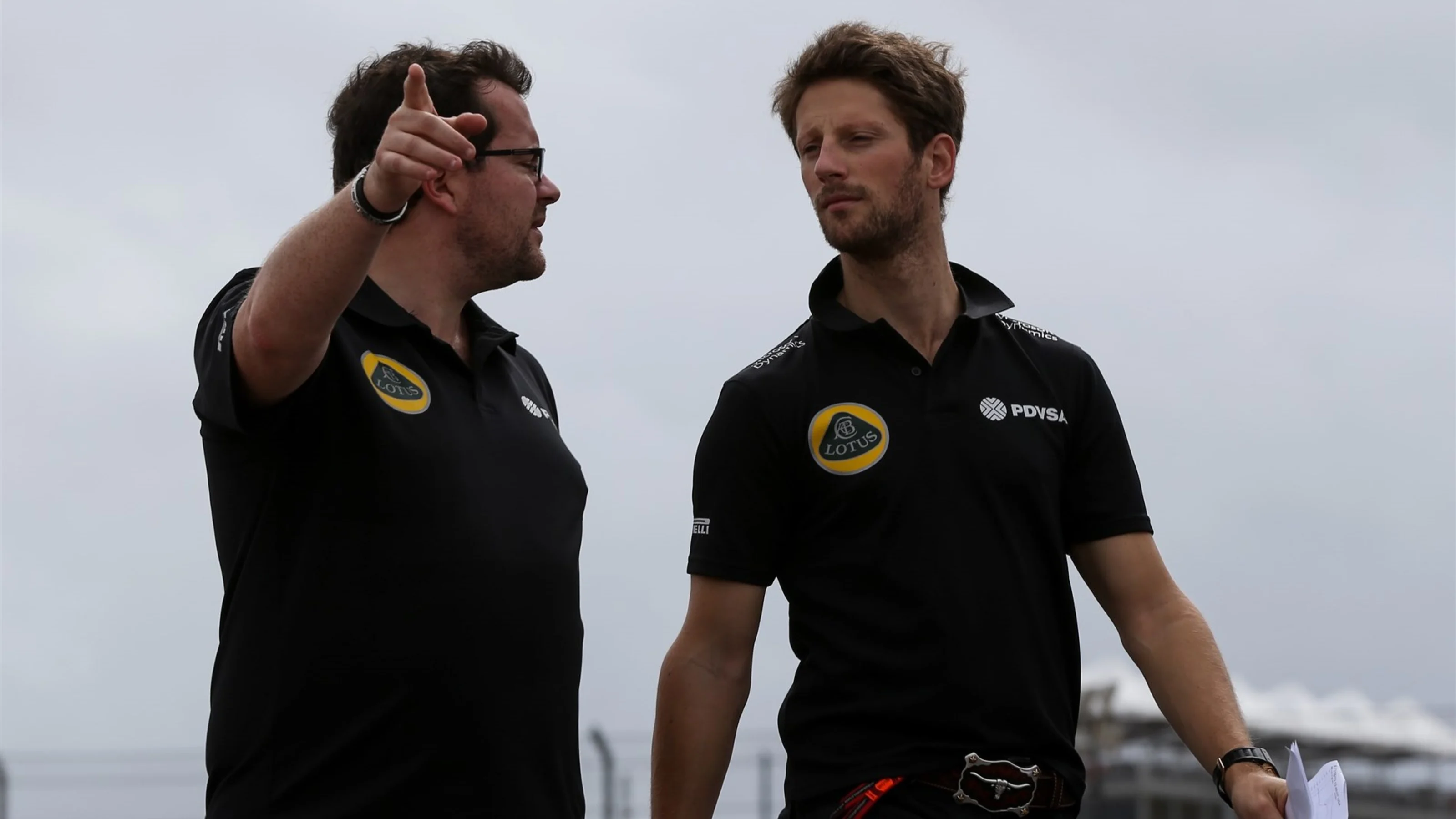 Romain Grosjean (FRA) Lotus F1 walks the track at Formula One World Championship, Rd16, United
