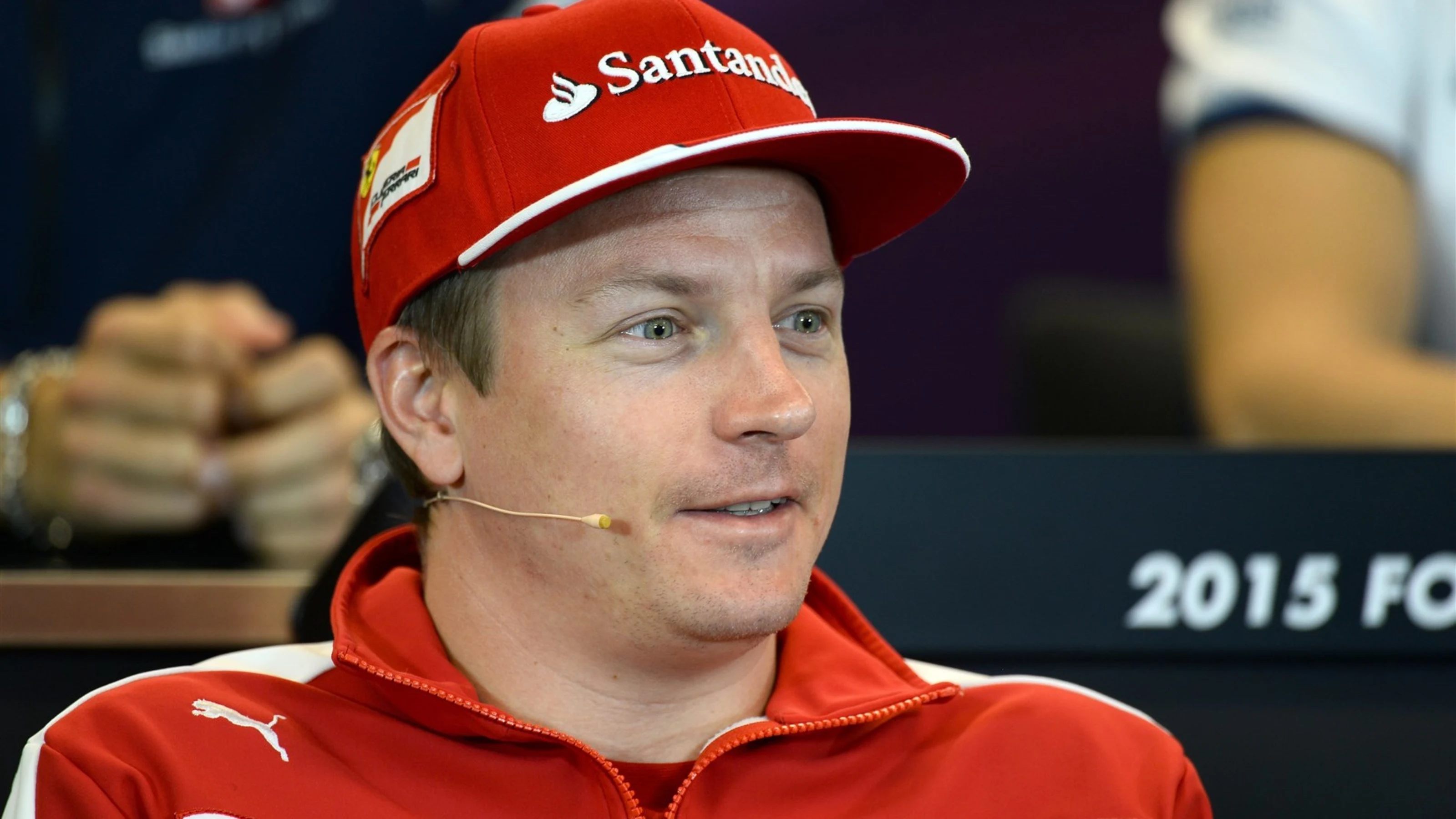 Kimi Raikkonen (FIN) Ferrari in the press conference at Formula One World Championship, Rd16,