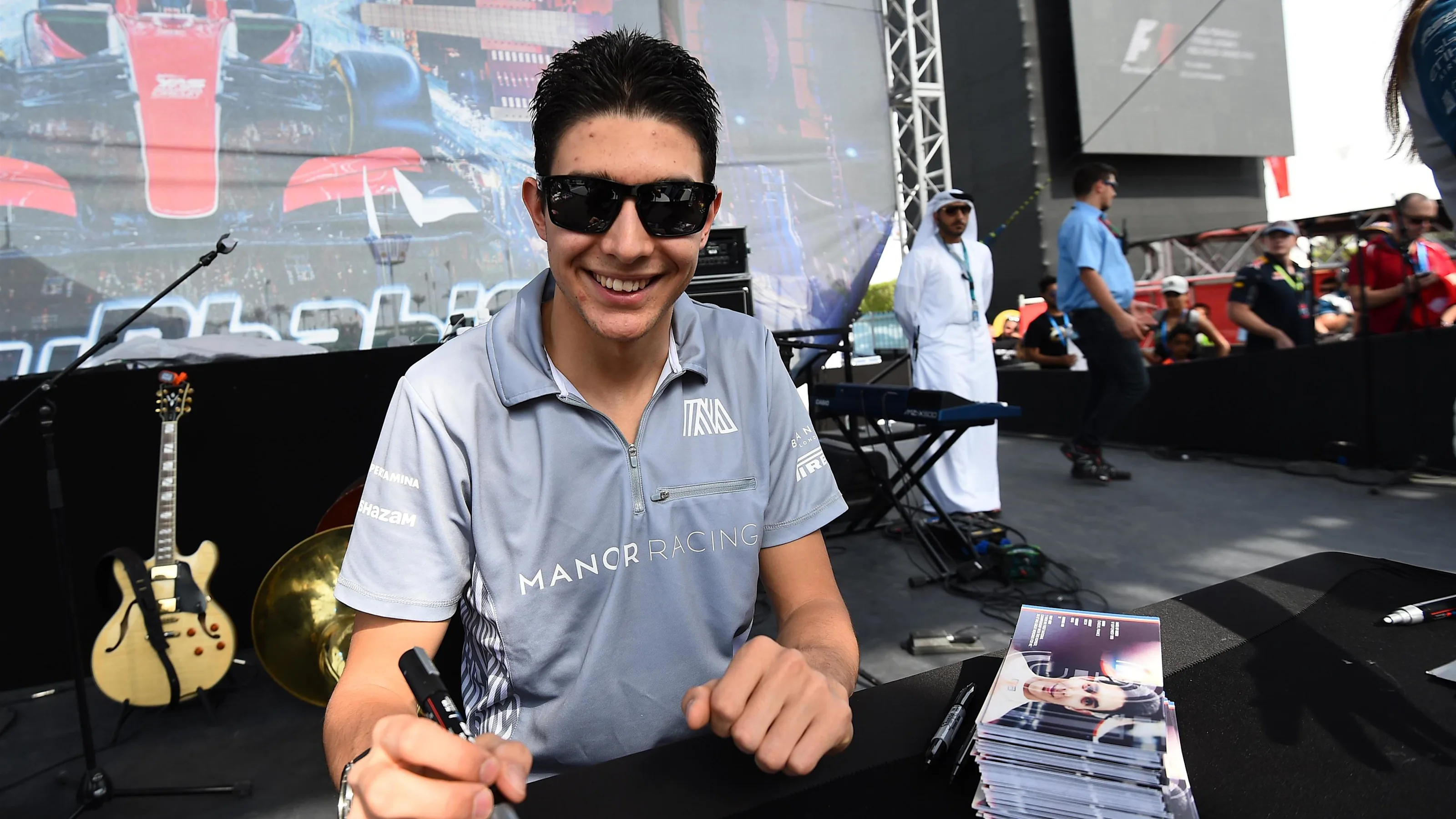 Esteban Ocon (FRA) Manor Racing at the autograph session at Formula One World Championship, Rd21,
