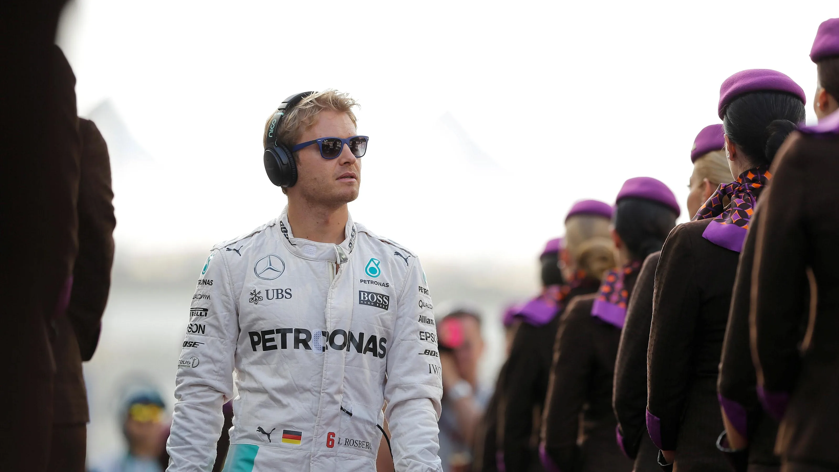 Nico Rosberg (GER) Mercedes AMG F1 on the drivers parade at Formula One World Championship, Rd21,