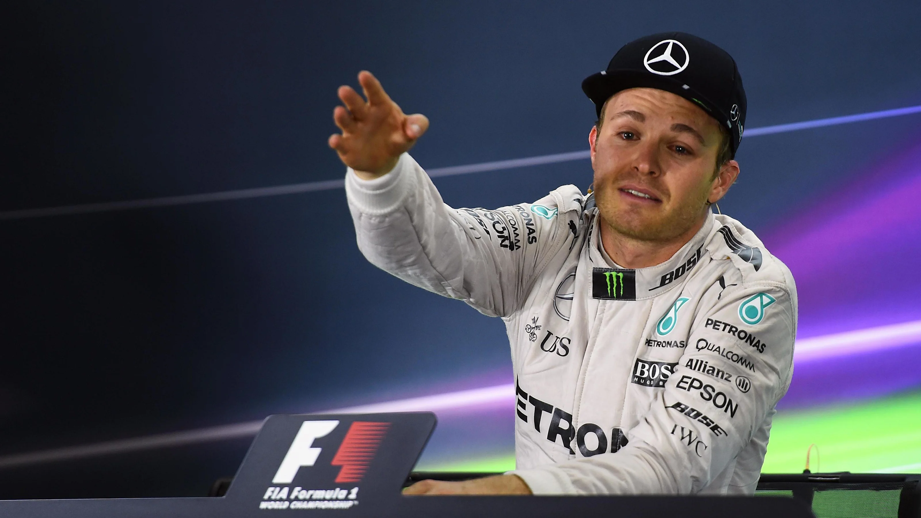 World Champion Nico Rosberg (GER) Mercedes AMG F1 in the Press Conference at Formula One World