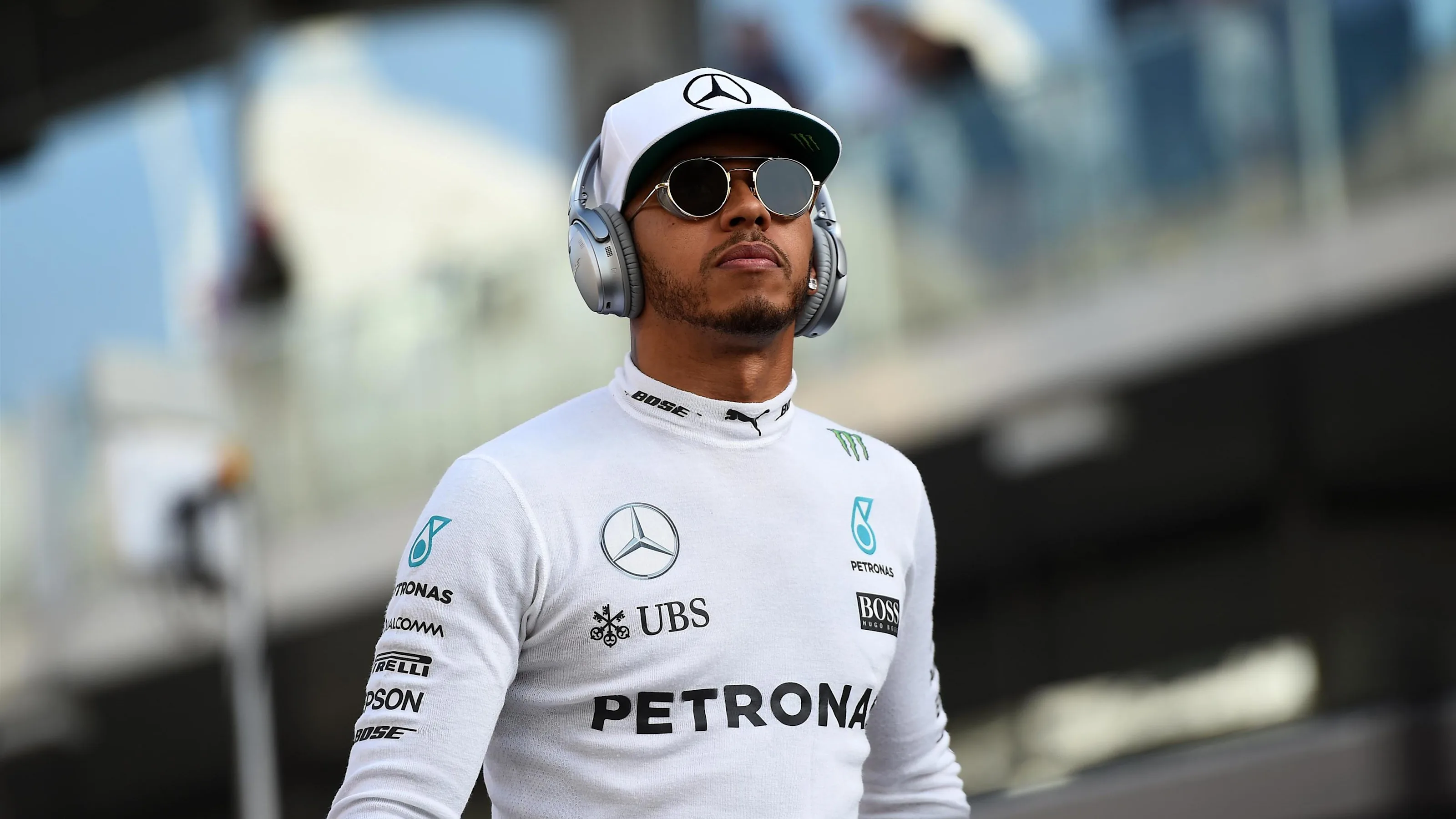 Lewis Hamilton (GBR) Mercedes AMG F1 on the drivers parade at Formula One World Championship, Rd21,