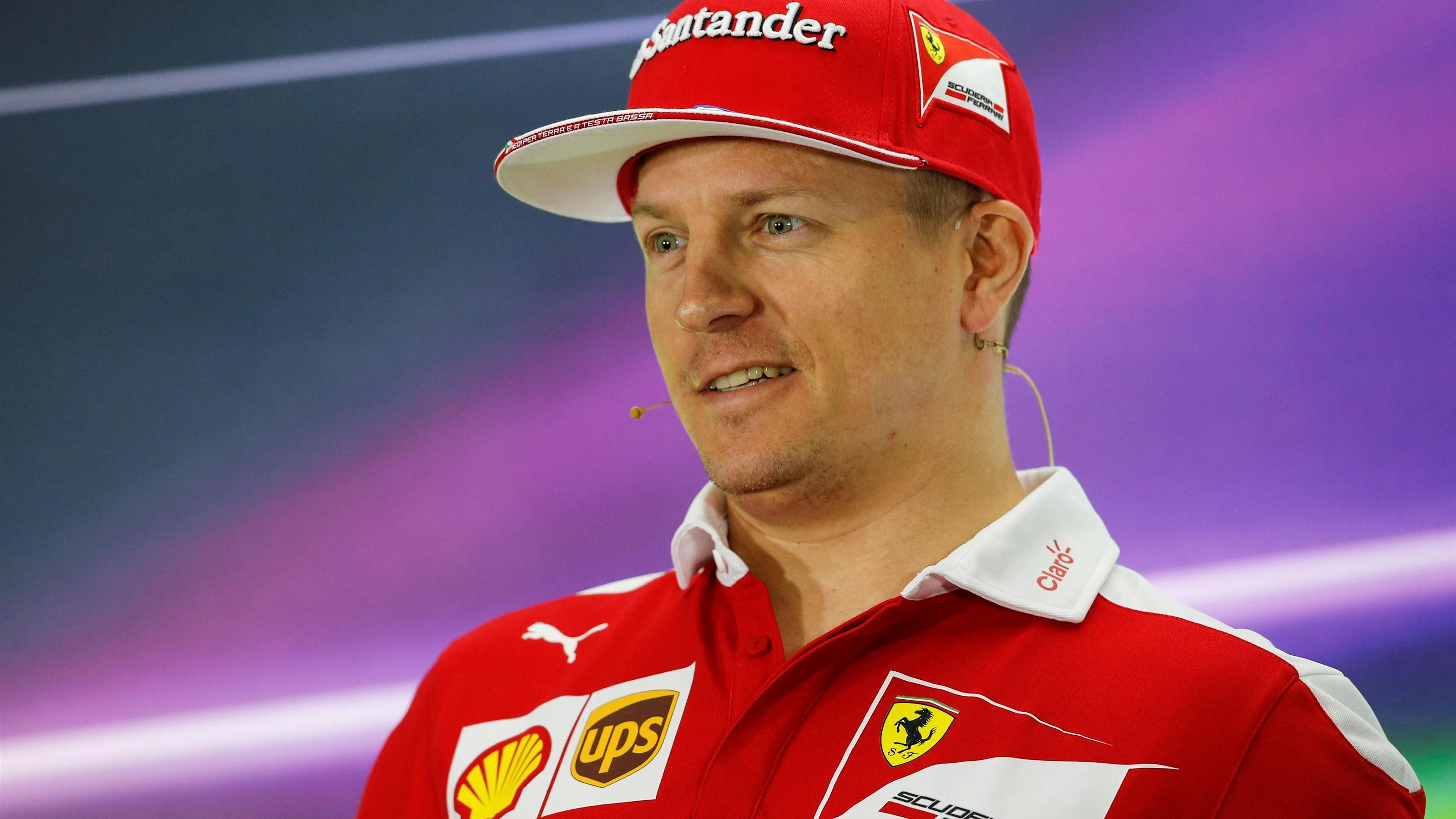 Kimi Raikkonen (FIN) Ferrari in the Press Conference at Formula One World Championship, Rd21, Abu
