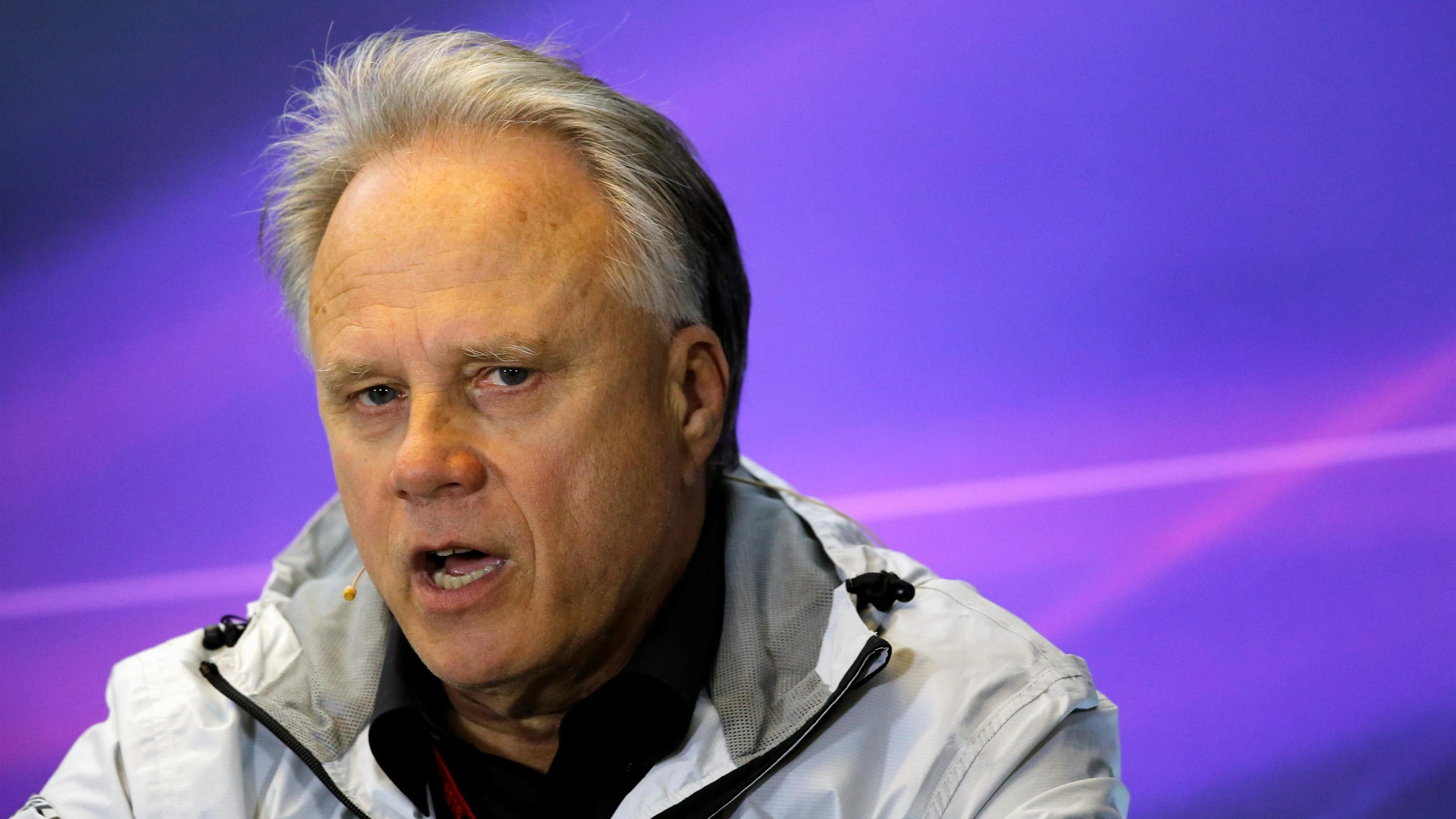 Gene Haas (USA) Founder and Chairman, Haas F1 Team in the press conference at Formula One World