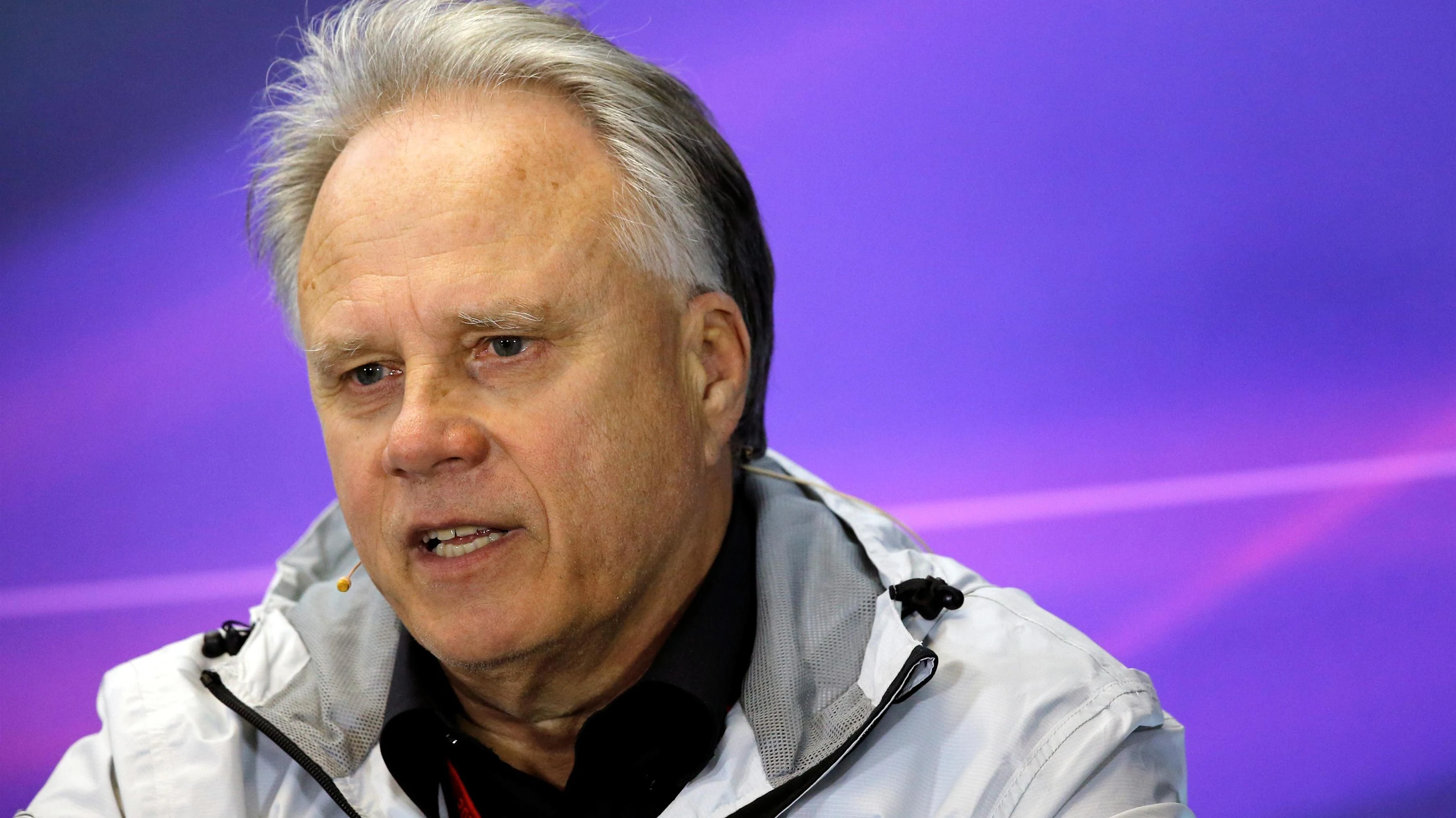 Gene Haas (USA) Founder and Chairman, Haas F1 Team in the press conference at Formula One World