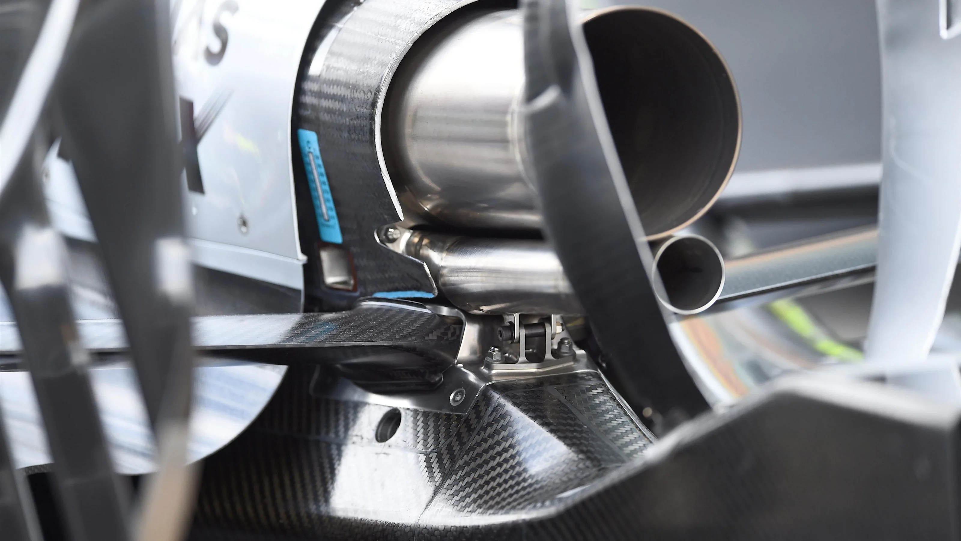 Mercedes-Benz F1 W07 Hybrid exhaust at Formula One World Championship, Rd1, Australian Grand Prix,