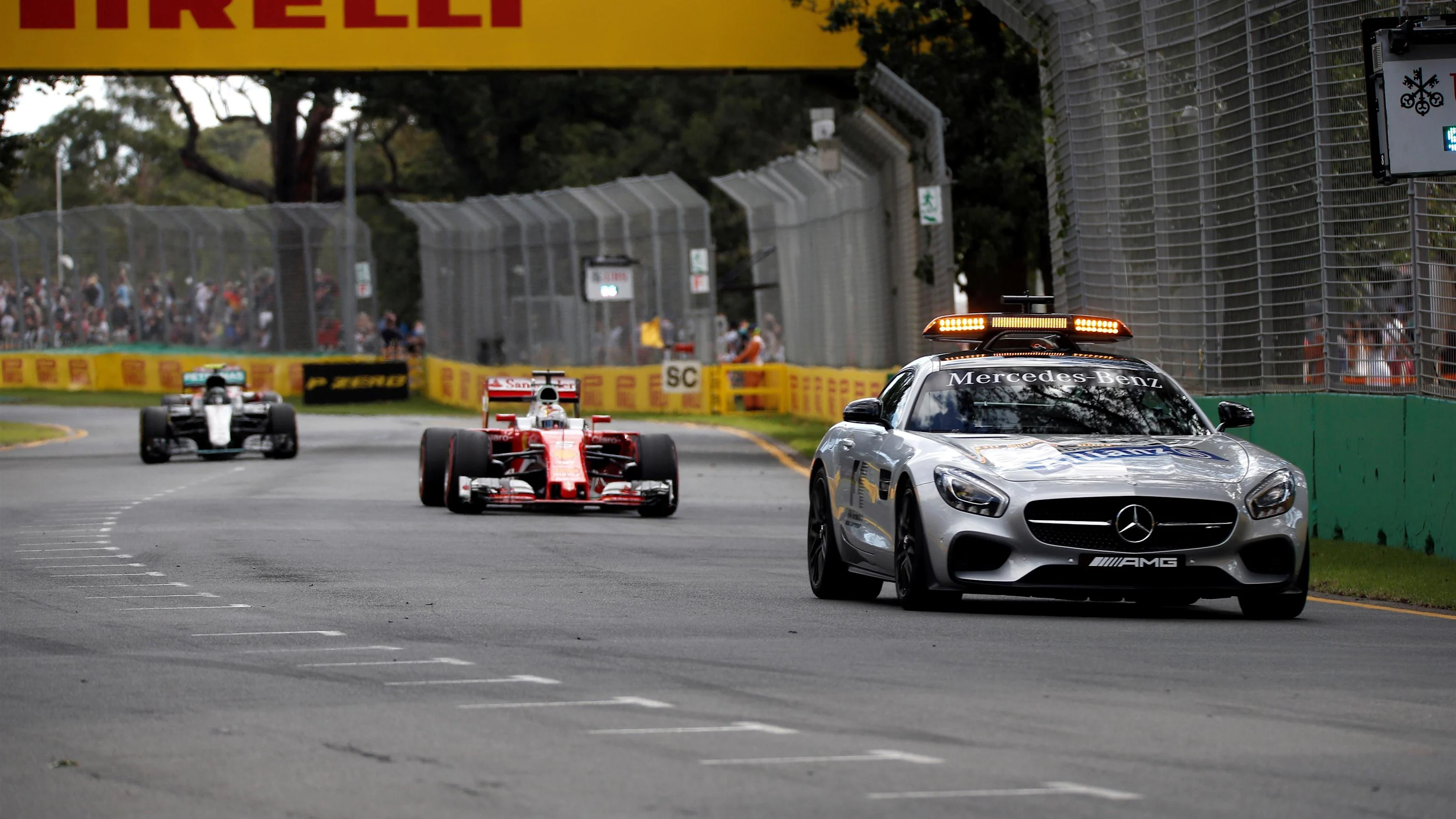 Safety car leads the field at Formula One World Championship, Rd1, Australian Grand Prix, Race,