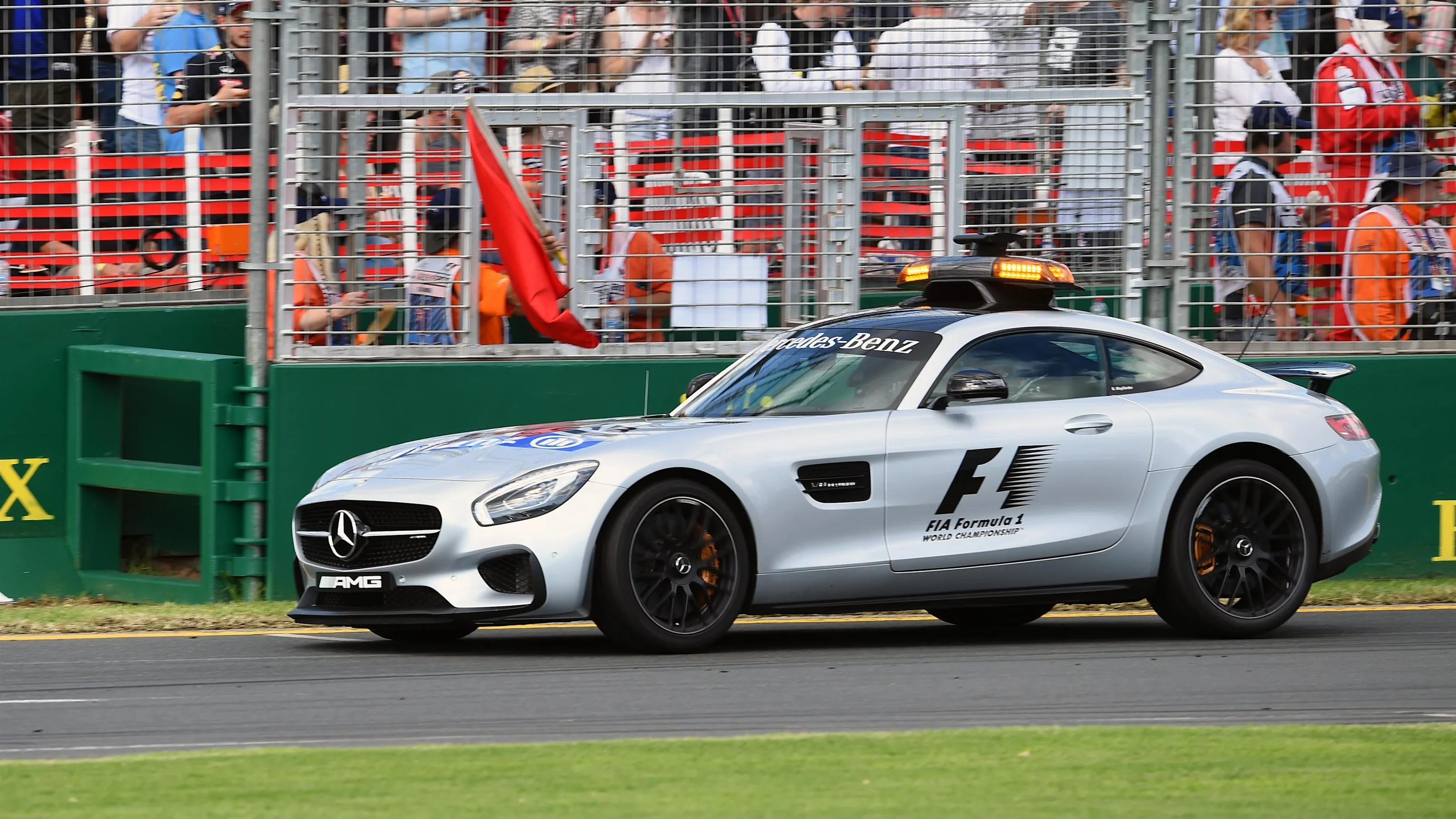 Safety car and red flag is shown at Formula One World Championship, Rd1, Australian Grand Prix,