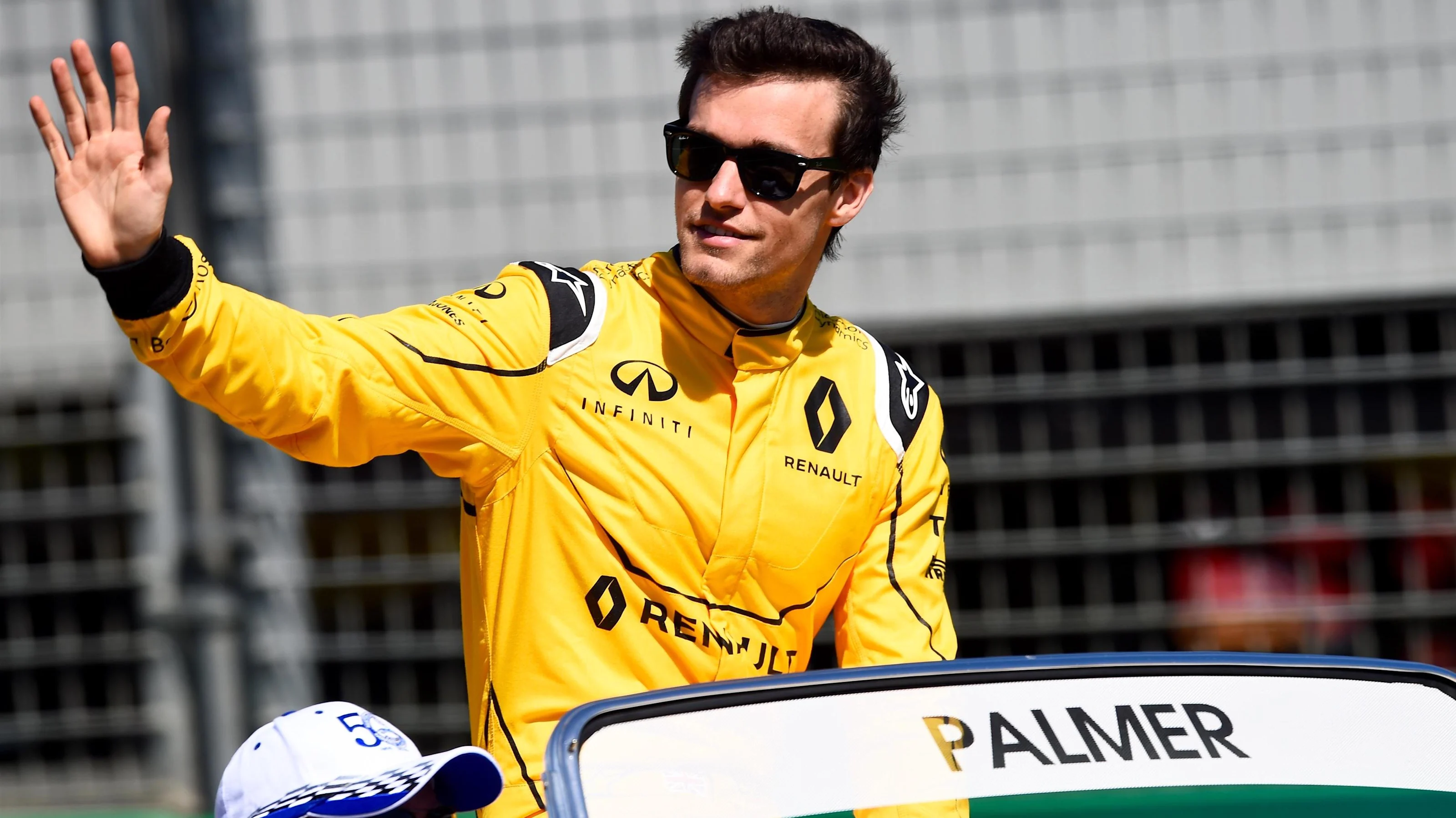 Jolyon Palmer (GBR) Renault Sport F1 Team on the drivers parade at Formula One World Championship,
