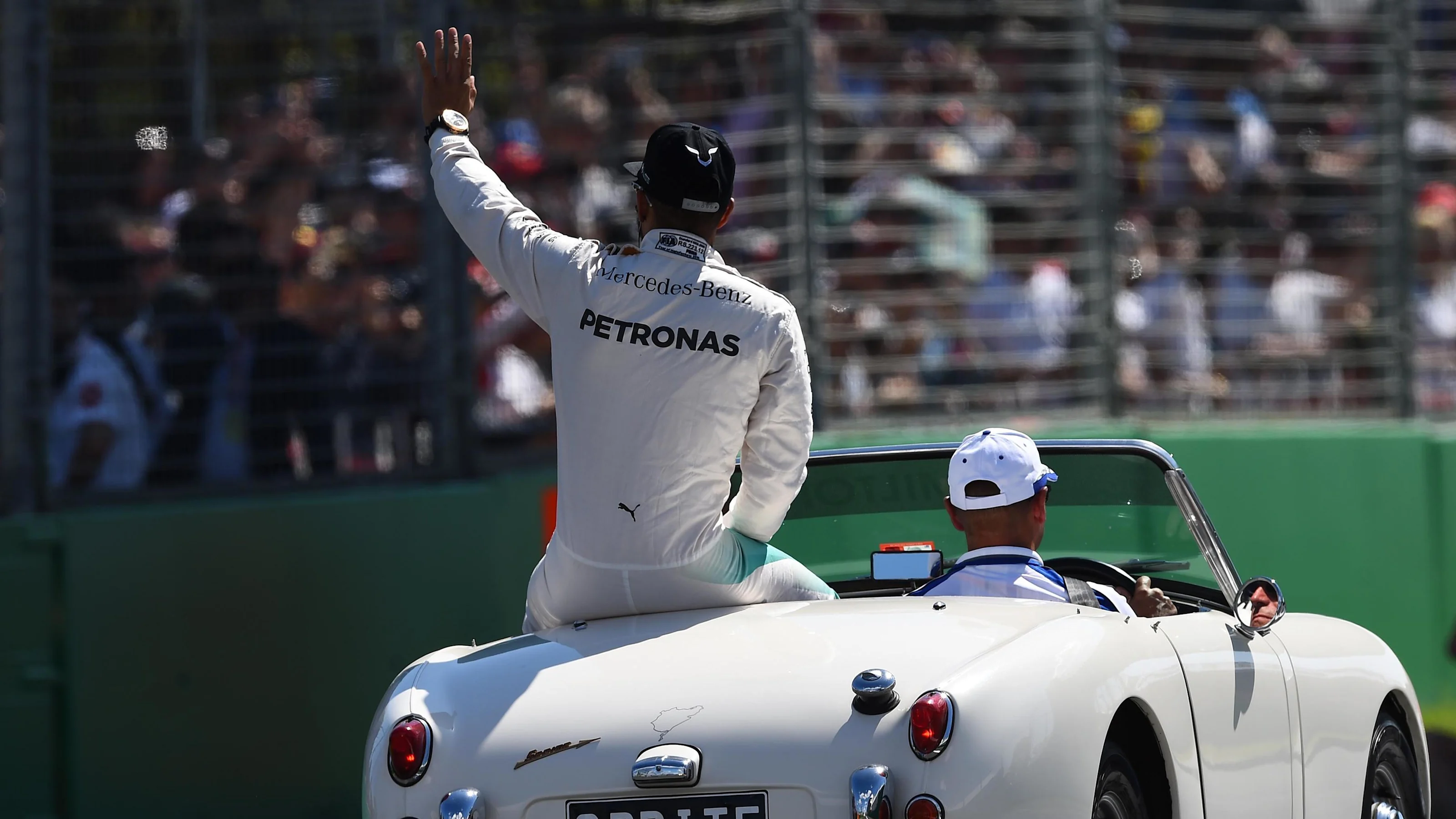 Lewis Hamilton (GBR) Mercedes AMG F1 on the drivers parade at Formula One World Championship, Rd1,