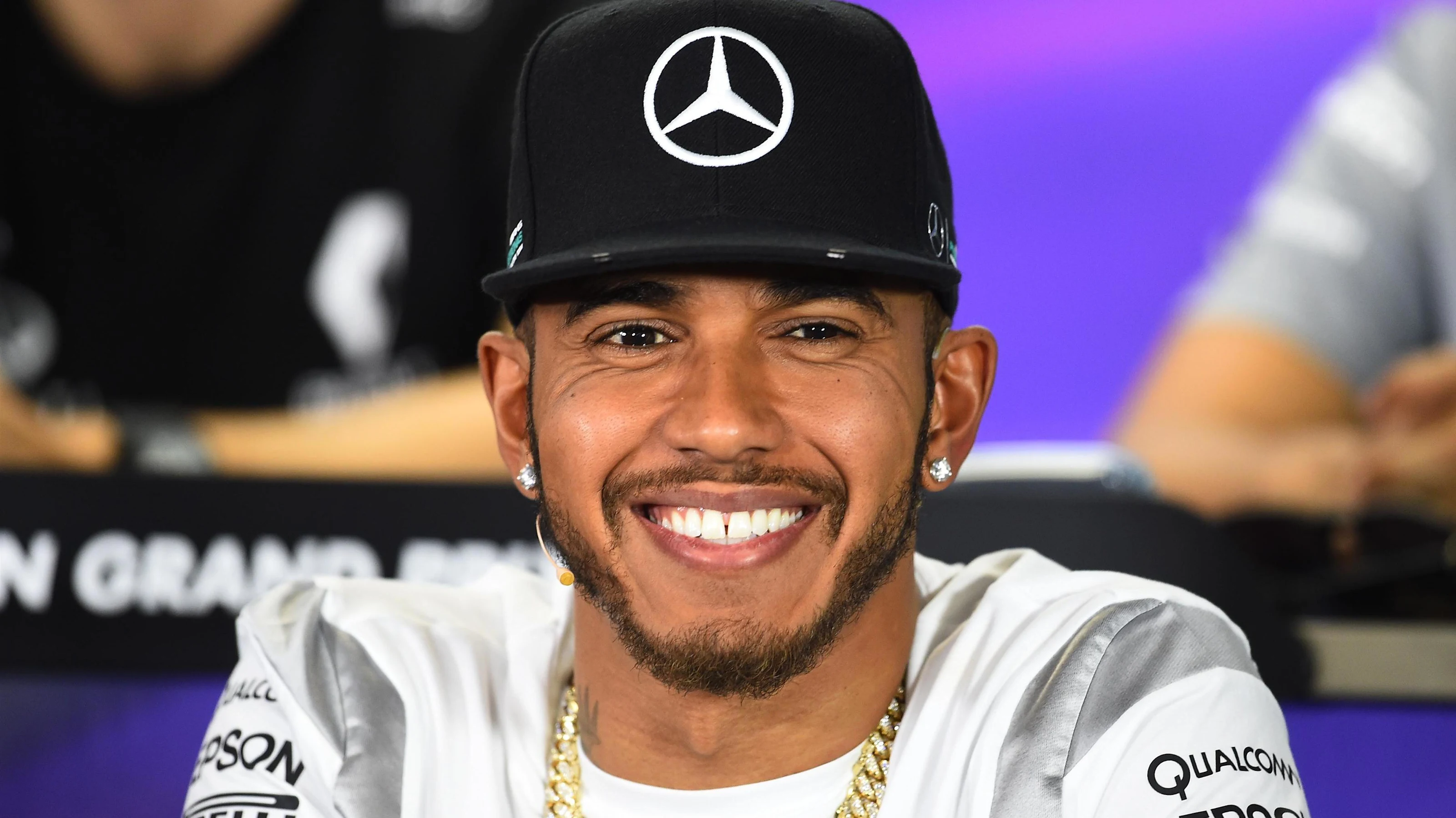 Lewis Hamilton (GBR) Mercedes AMG F1 in the Press Conference at Formula One World Championship,