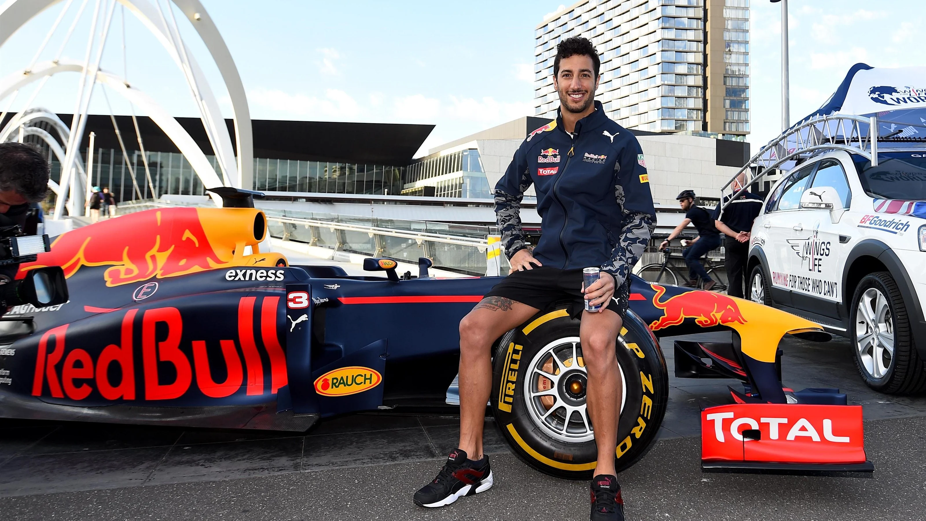 Daniel Ricciardo (AUS) Red Bull Racing at a Wings For Life World Run Press Call at Formula One