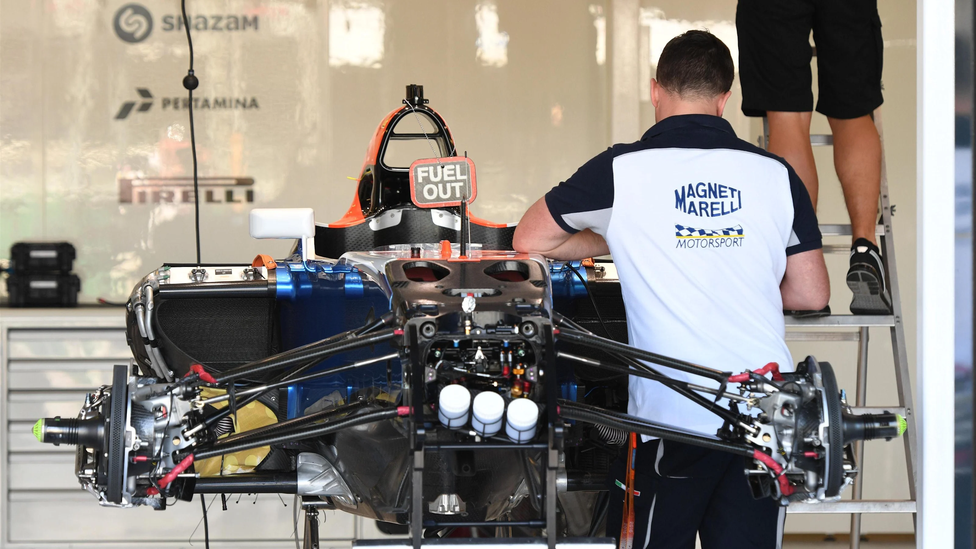Sauber C35  in the garage at Formula One World Championship, Rd1, Australian Grand Prix,