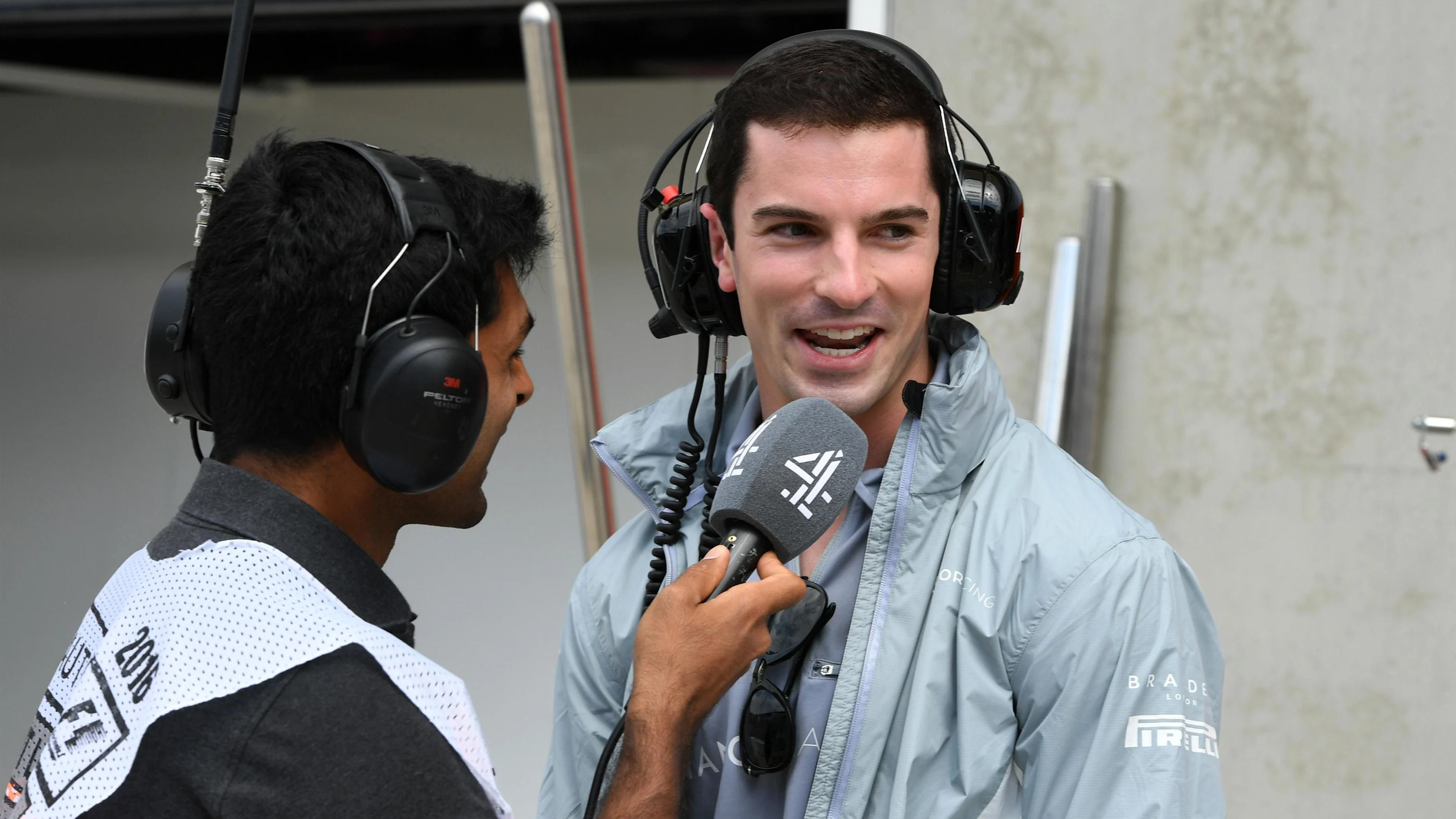 Alexander Rossi (USA) talks with Karun Chandhok (IND) Channel 4 at Formula One World Championship,