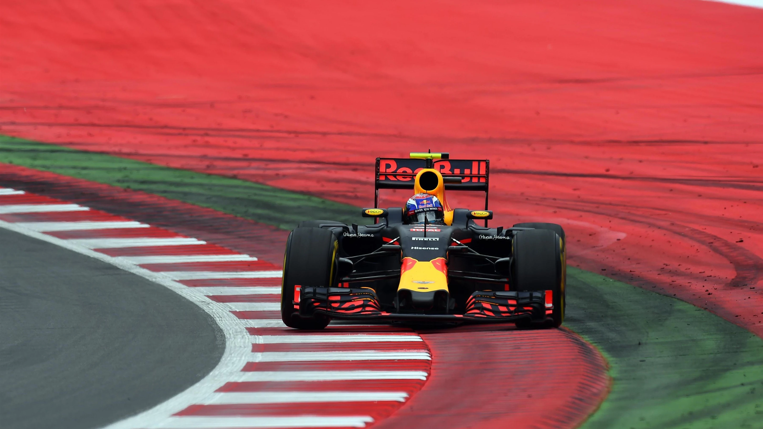 Max Verstappen (NED) Red Bull Racing RB12 runs wide at Formula One World Championship, Rd9,