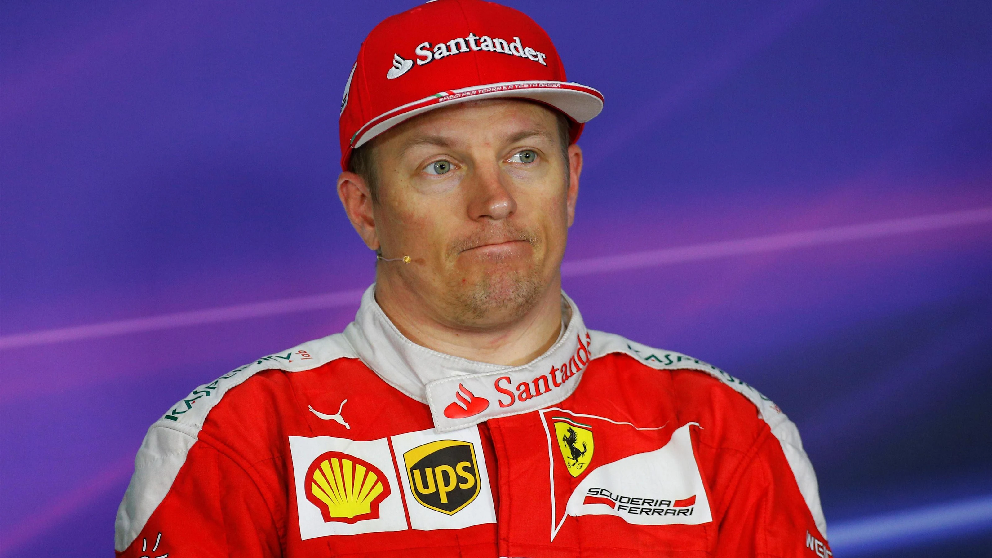 Kimi Raikkonen (FIN) Ferrari in the Press Conference at Formula One World Championship, Rd9,